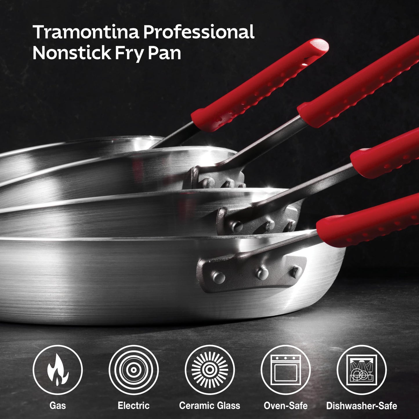 Tramontina Professional Aluminum Nonstick Restaurant Fry Pan, 10", NSF-Certified, Made in Brazil