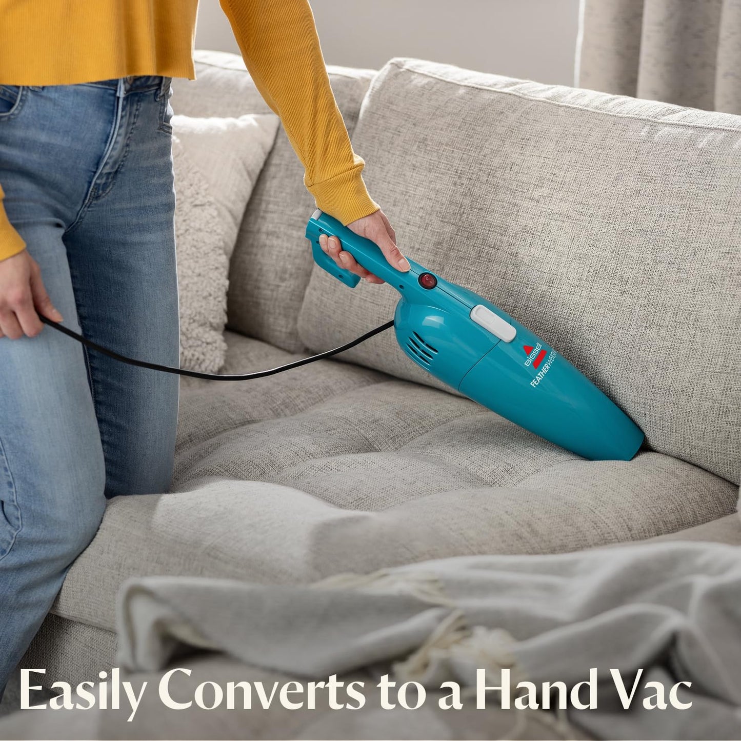BISSELL Featherweight Stick Vacuum Cleaner, Lightweight 3 lb Corded Vacuum, 2.1 Amp Motor, 3-in-1 Lift-Off Handheld, Crevice Tool, Bagless, Multi-Surface Hard Floor, Carpet & Stairs, 2033