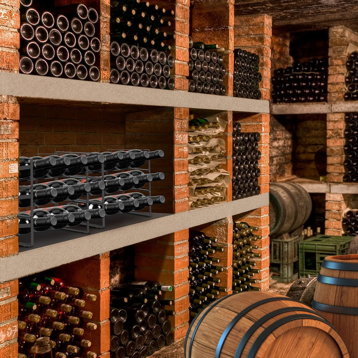 3 Tier Wine Rack,Tabletop Stackable Wine Rack Freestanding Champagne Racks Countertop for Kitchen Pantry Cabinet for Kitchen, Bar, Pantry, Cellar, Basement, Countertop, Cabinet