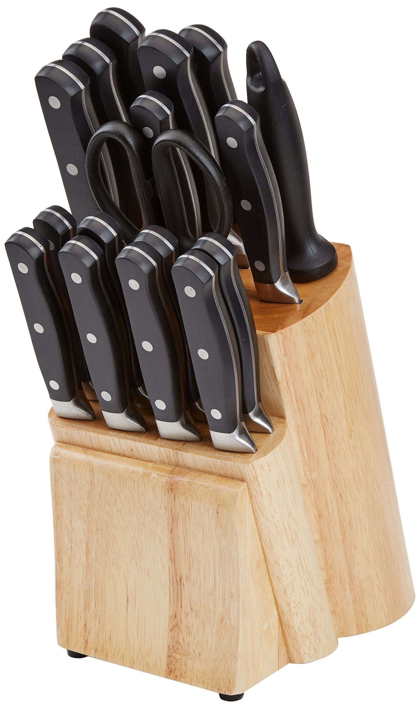 Amazon Basics Premium 18-Piece Kitchen Knife Block Set