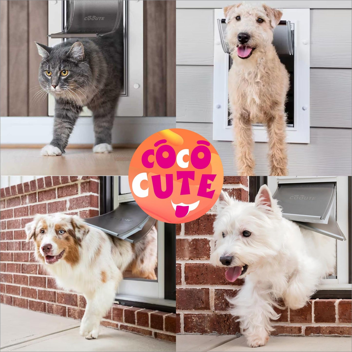 Cooute 2 Pack Dog Door Replacement Flap with Magnetic Closure, Compatible with PetSafe Freedom Dog and Cat Door PAC11-11039 Large 10 1/4" w x 17" h Pet Door Flap with Screws