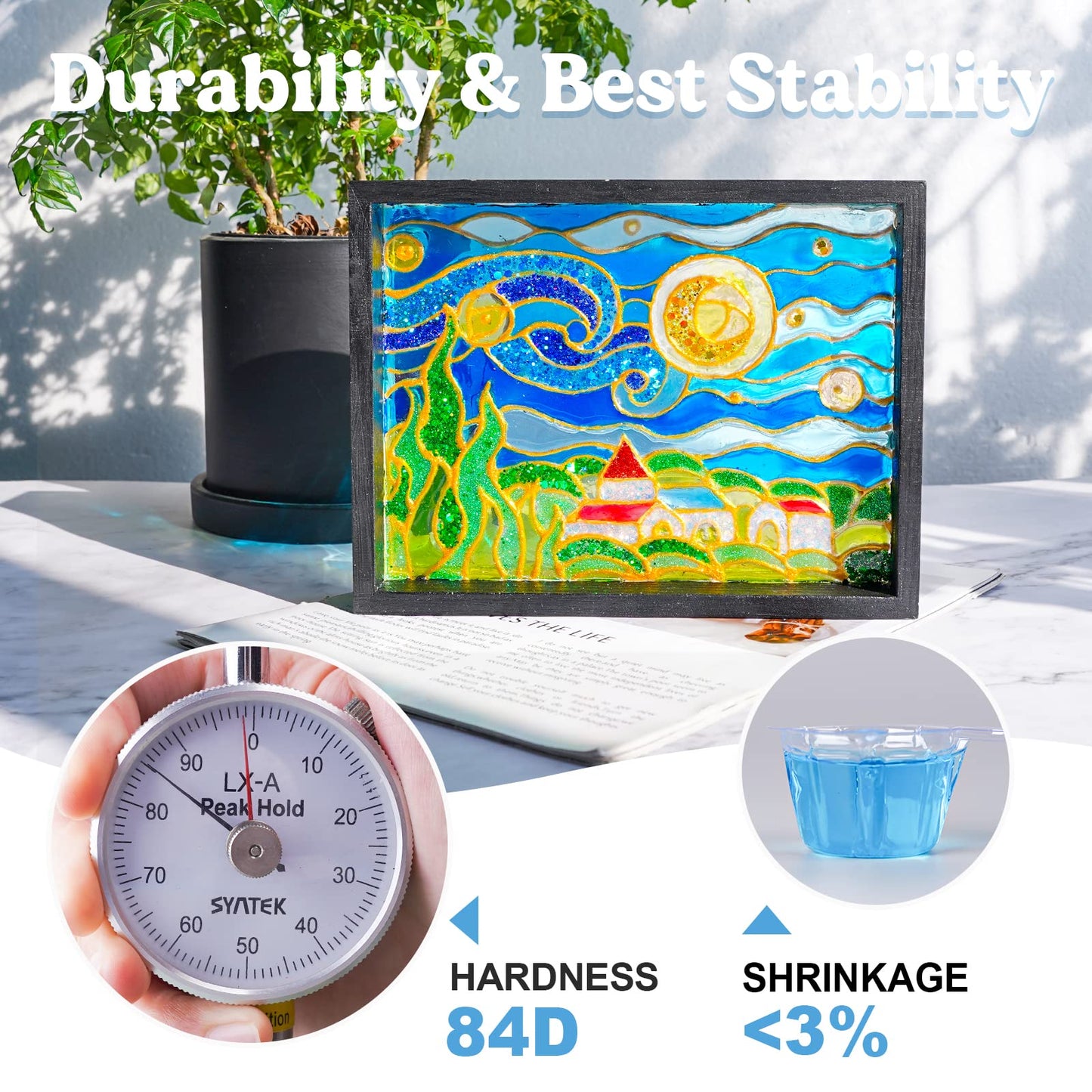 LET'S RESIN UV Resin with Light,Upgraded 200g Crystal Clear&Low Odor UV Resin Kit,UV Light,Silicone Mat,Ultraviolet Epoxy Resin Hard,UV Résin Starter Kit for Jewelry,Craft Decor