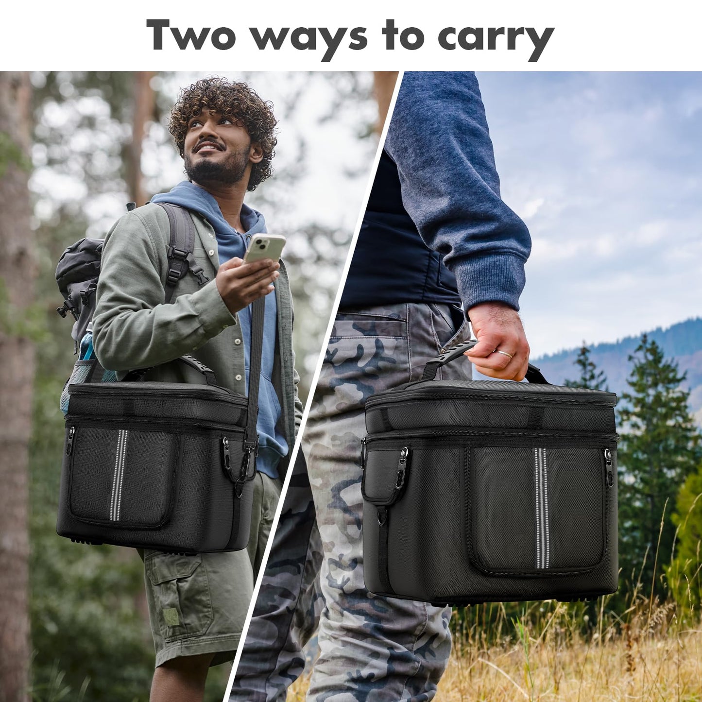 Carrying Case Compatible with ECOFLOW River 2 MAX Portable Power Station, Travel Storage Bag with Zipper Windows for Generator, Charging Cable and Accessories