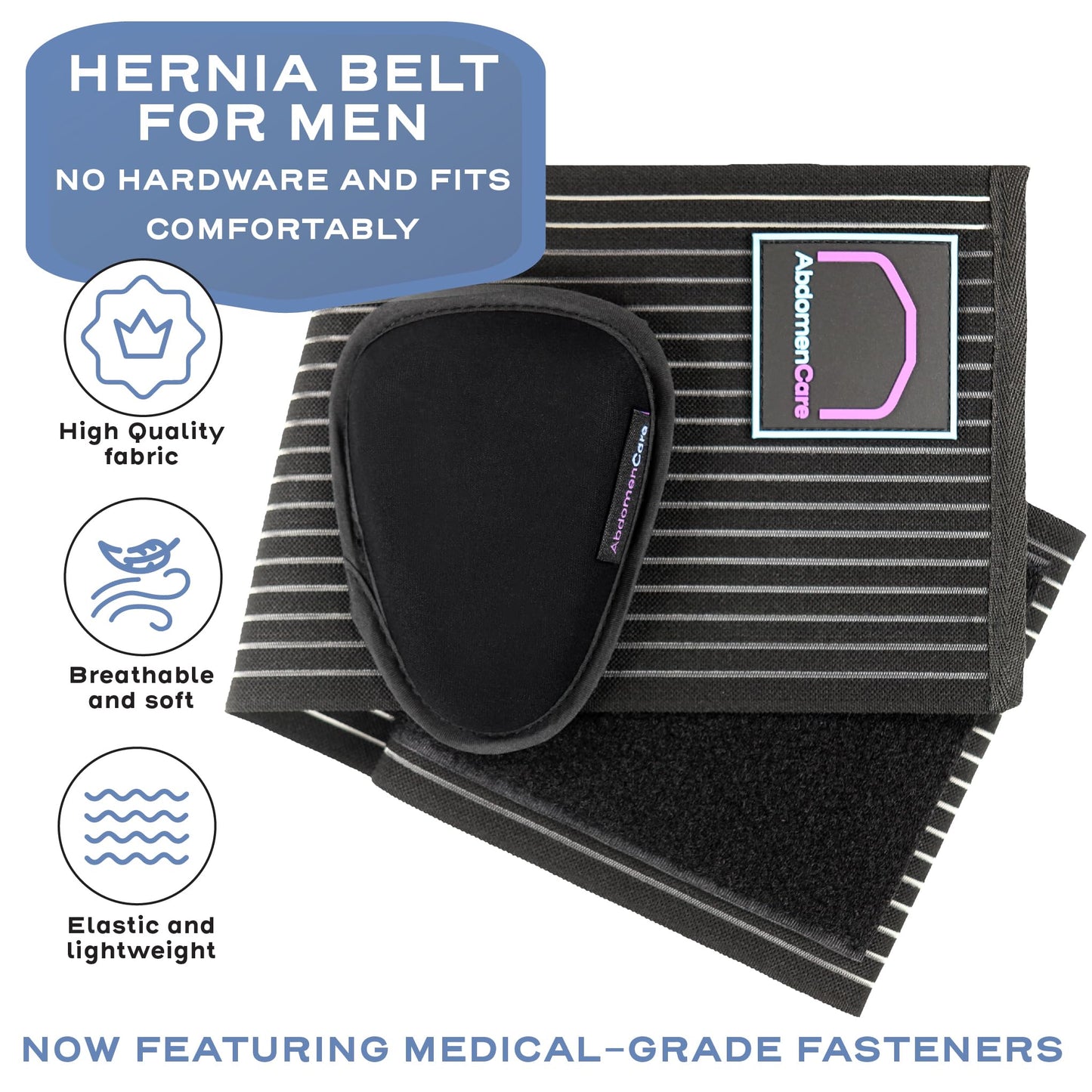 Abdomencare Plus Size Umbilical Hernia Belt For Men and Women | Hernia Belts For Men Abdominal With 2 Unique Compression Pads | Plus Size Hernia Belt For Women Abdominal | Adjustable Support | L/XL