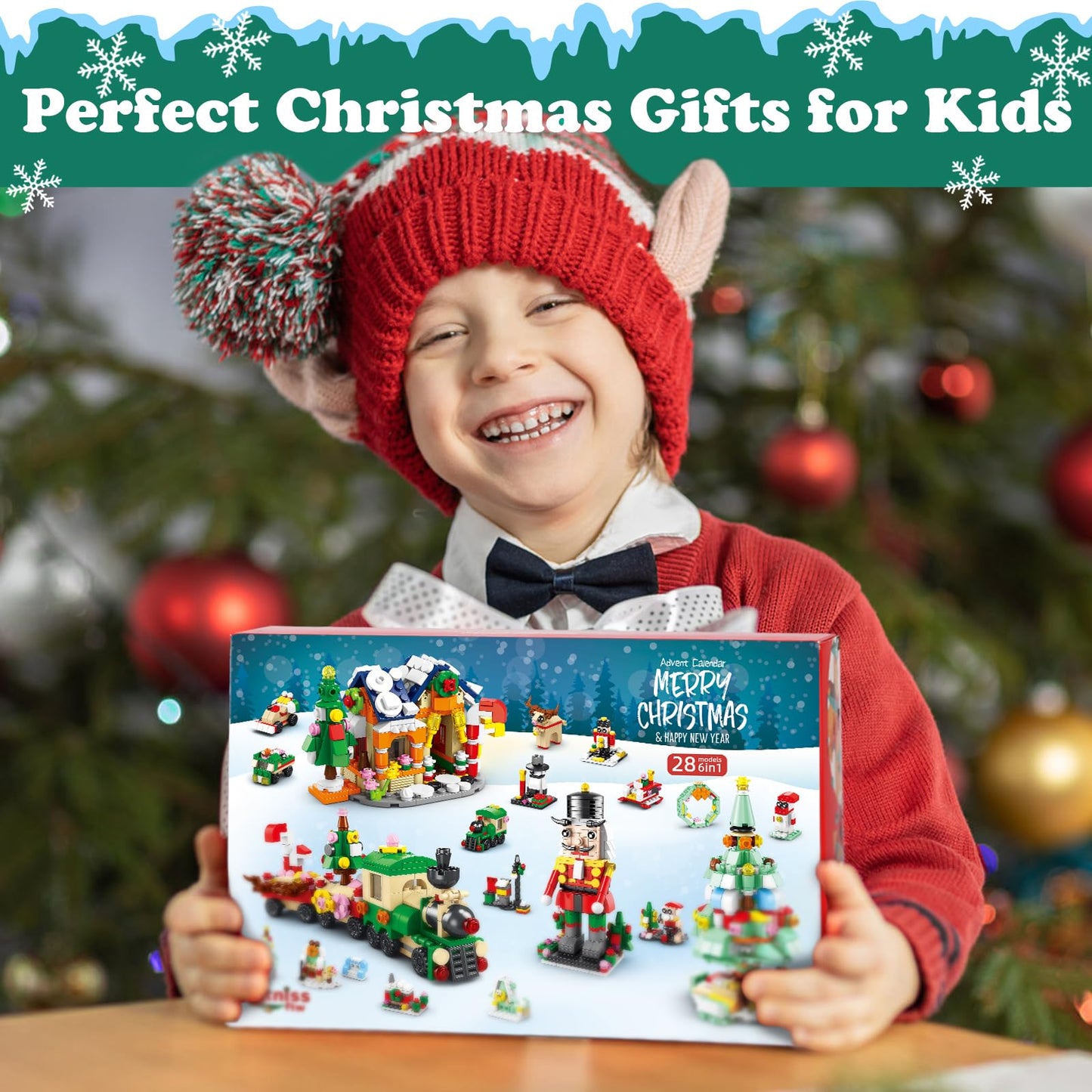 2025 Advent Calendar, Countdown Calendar with Festival STEM Building Blocks, 6 in 1 Christmas Halloween Birthday Gift Bricks for Toddlers Teens and Adults