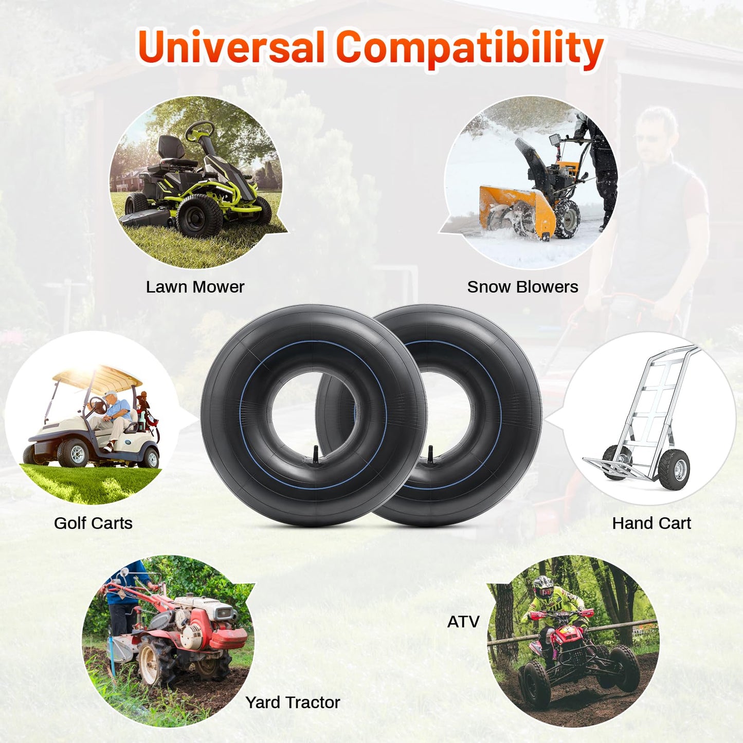 2-PCS 20x8.00-8/20x10.00-8 Replacement Inner Tube with TR13 Straight Valve Stem Compatible with Wheelbarrows, Mowers, Hand Trucks and More 20x8.00-8/20x10.00-8 Tire Tubes