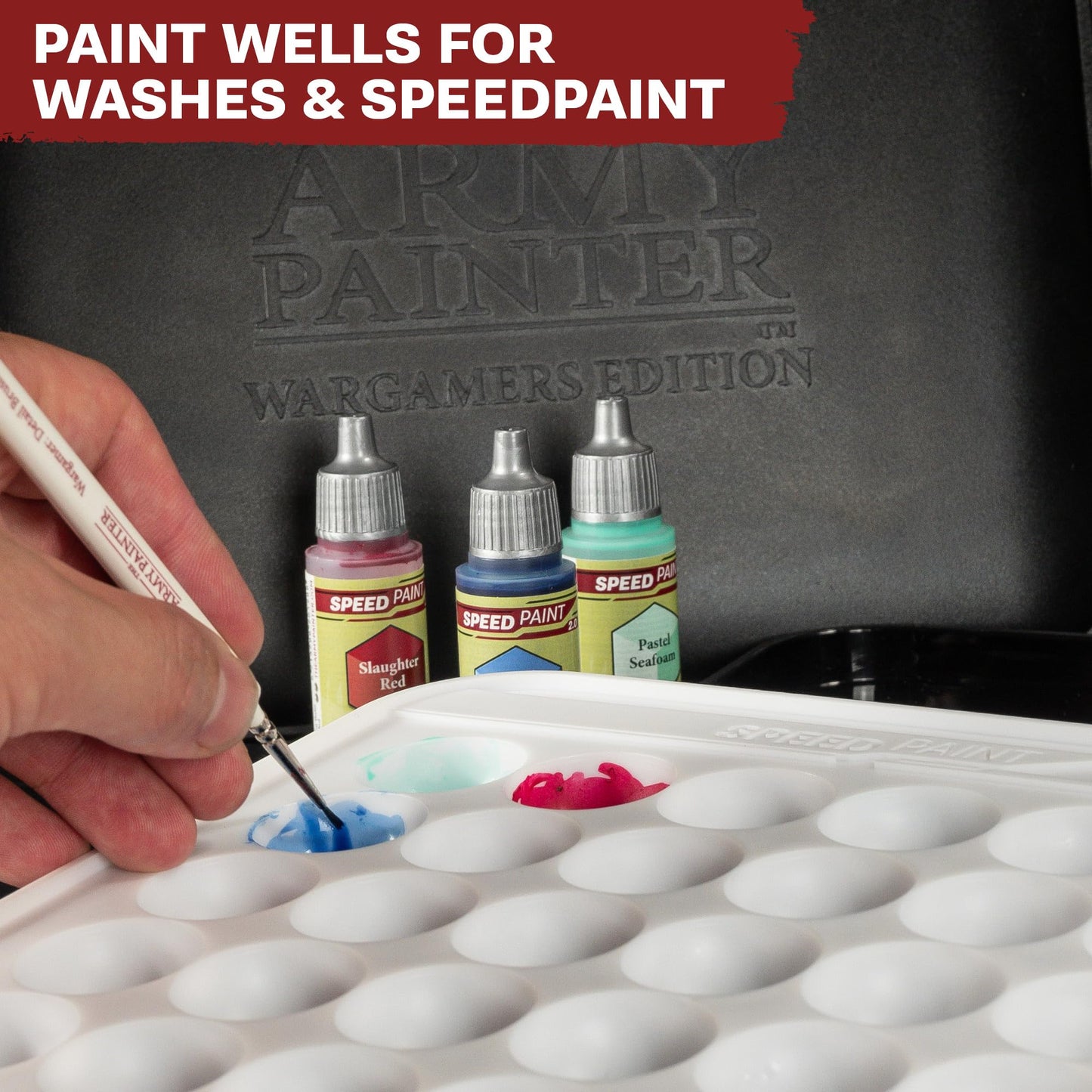 The Army Painter Wargamers Edition Wet Palette, XL Palette for Acrylic Paints Set Including 50 Hydro Sheets, 2 Hydro Foams and Free Painting Guide, for Miniature Painting