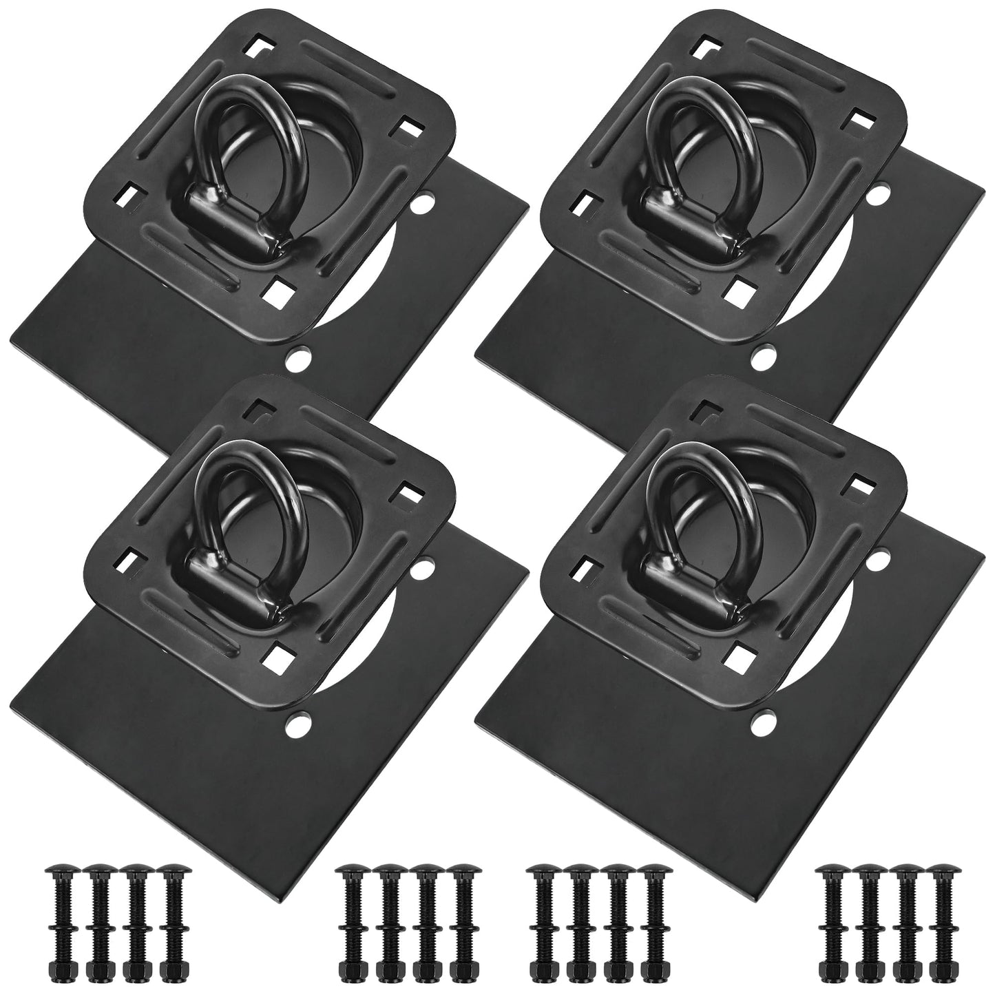 Recessed D Ring Tie Down Anchors 4 Pack (6,000 Lbs), Heavy Duty Kit Enclosed Trailer Accessories,Trailer Tie Down Anchor Great For Securing Equipment, Cargo And Other Loads
