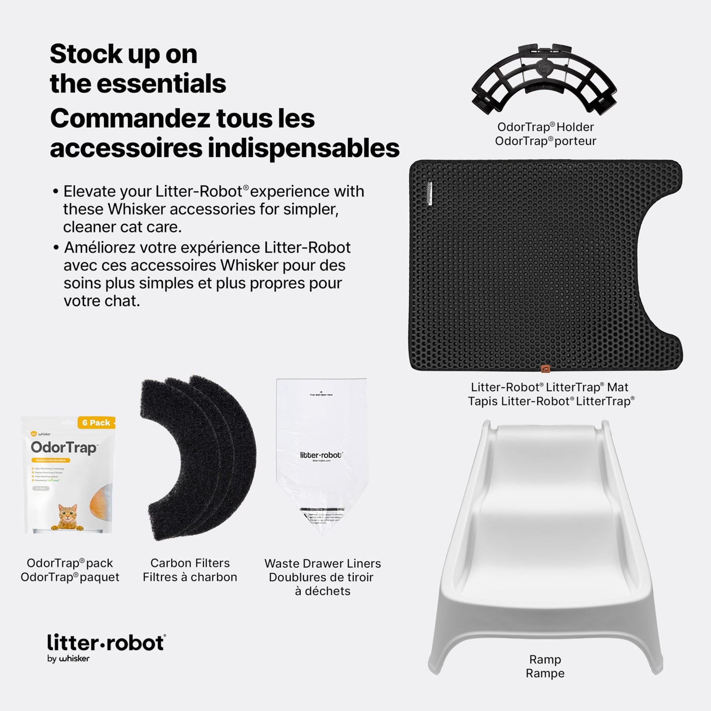 Litter-Robot 4 Ramp by Whisker, White - Cat Ramp for Litter Box, Custom Fit for Litter-Robot 4, Non-Slip Rubber Feet, Suitable for Small & Elderly Cats, Made in USA