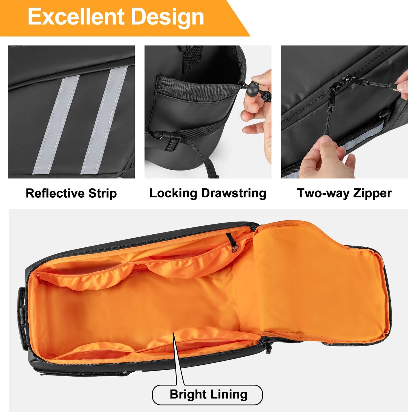 HODRANT Waterproof Under Seat Bag Compatible with Honda Ruckus 2010-2024 Scooter, Cling to Side Frame Box Scooter Under Seat Storage Organizer with Shoulder Strap for Motorcycle Accessories, Bag Only