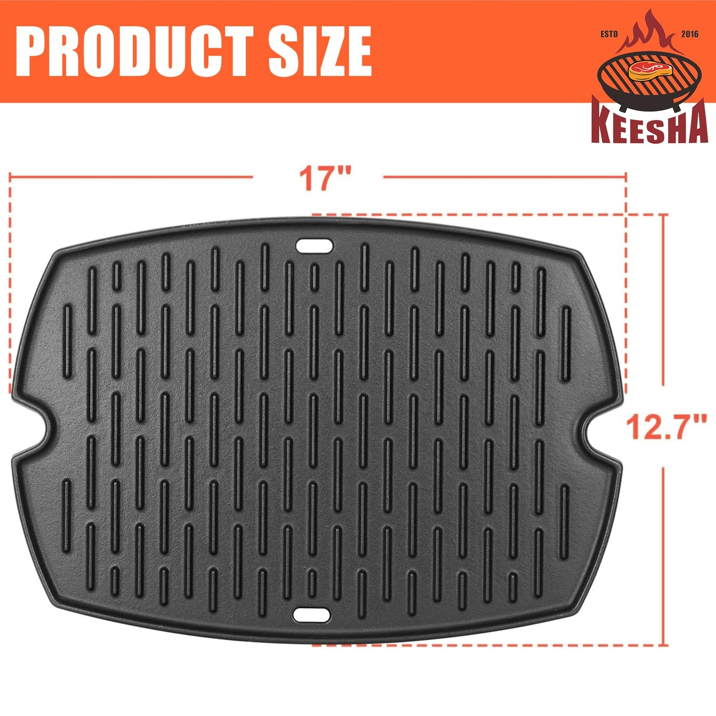 KEESHA 7582 Griddle Replacement Parts for Weber Q1200 Q1000 Q1400 Q100 Q120 Q140 Grills, Griddle Insert 65810 7644 69934 65465, Baby Q, Weber 50060001 50060301 386001 386002 Grill Parts