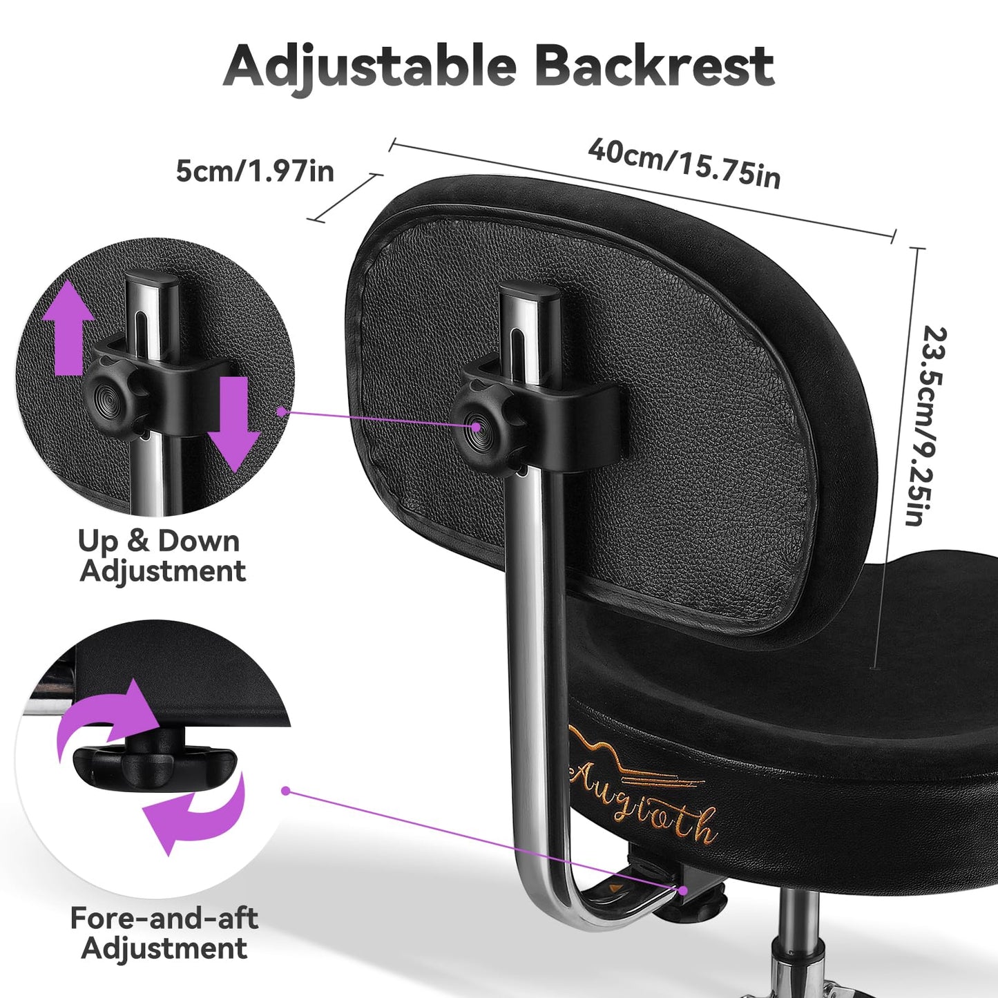 Drum Throne with Adjustable Height, Thick Padded Seat for Comfort, Heavy-Duty Steel Base & Non-Slip Feet – Perfect for Beginners, Professionals & Home Use
