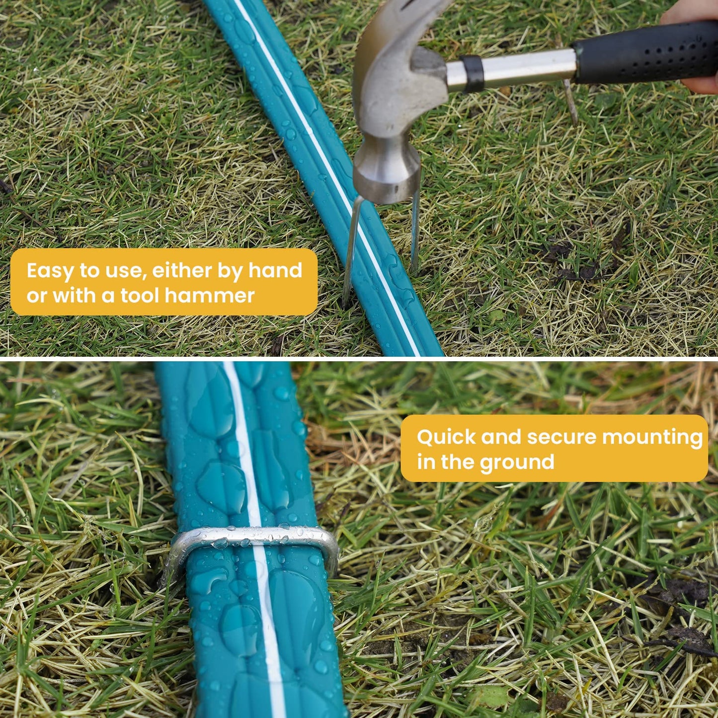LINEX Sprinkler Soaker Hose 50 ft for Garden Lawn Watering Hose with Conncect End and Hose Stakes
