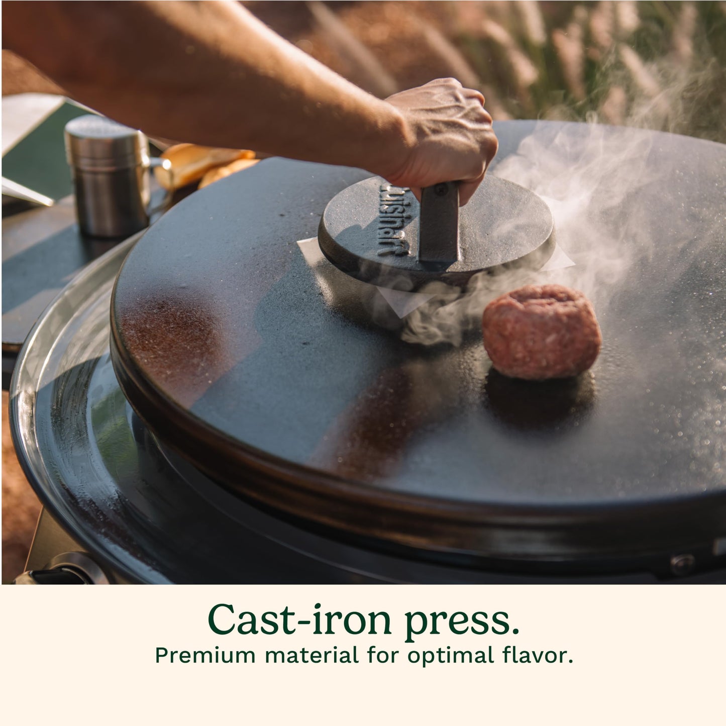 Cuisinart Smash Burger Kit with Cast Iron Burger Press, Spatula, Seasoning Shaker and Patty Papers (CSBK-400C)