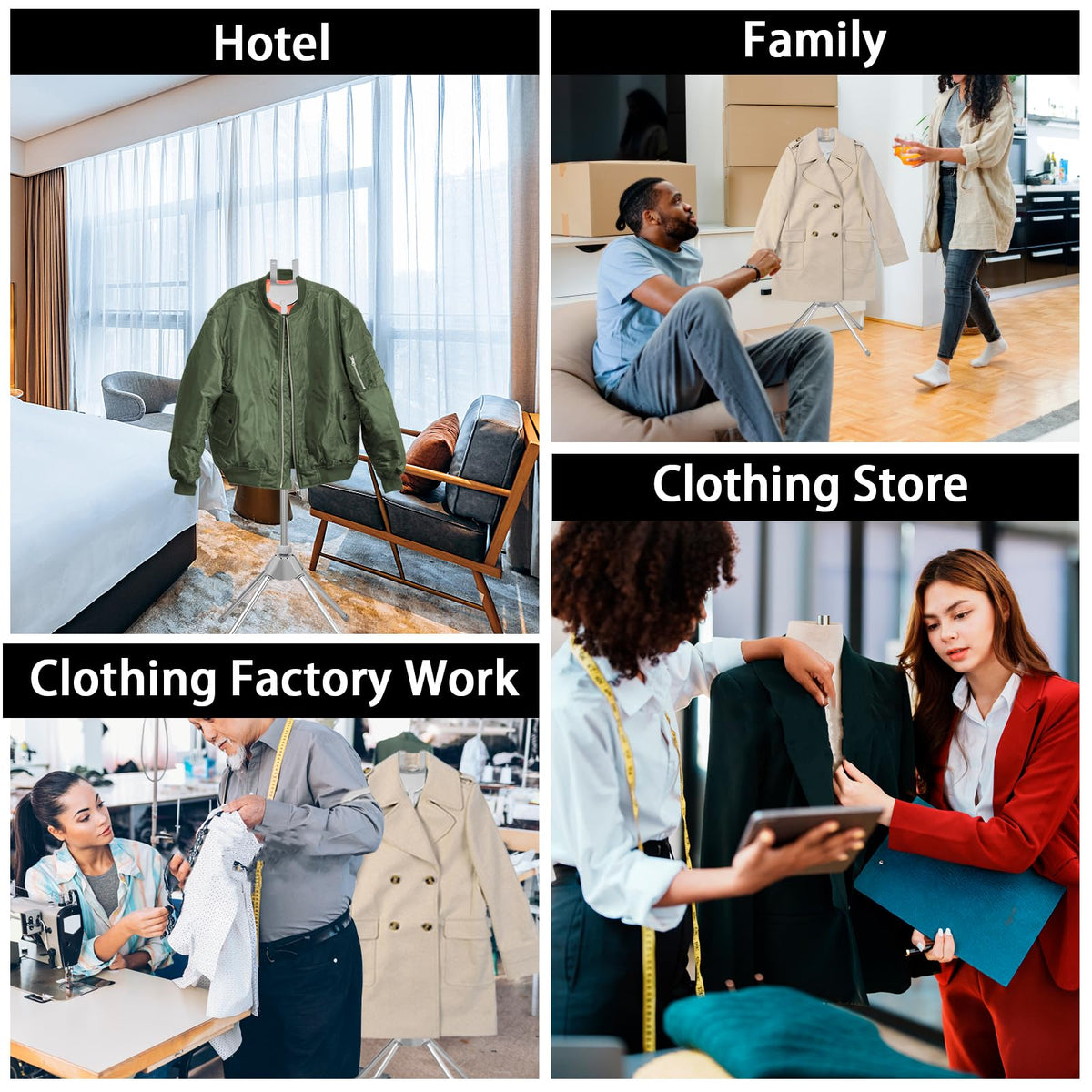 Handheld Garment Steamer Rack, Garment Hanger for Steaming Clothes Stand, Telescopic Garment Steamer Rack, Height Adjustable, Foldable Standing Garment Hanger for Steaming Clothes (grey)