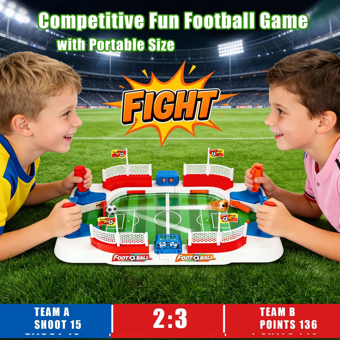 Starweeks Mini Foosball Table, Soccer Board Game for Kids, 3 4 5 6 7 8-12 Year Old Boys Girls Birthday Gifts, Football Games Pinball Machine, Indoor Outdoor Family Party Sports Toys