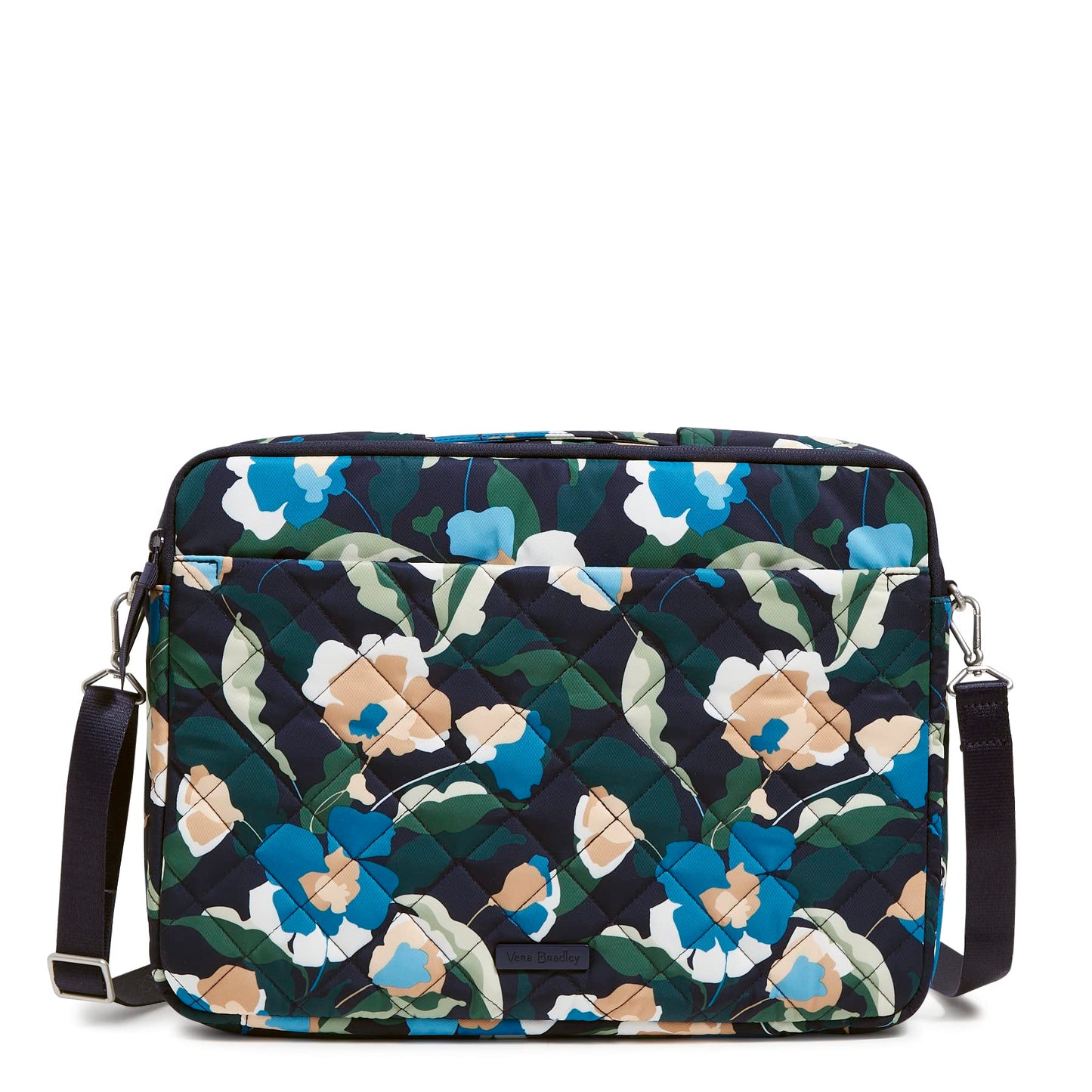 Vera Bradley Women's Performance Twill Laptop Crossbody Workstation Tech Accessory, Immersed Blooms, One Size