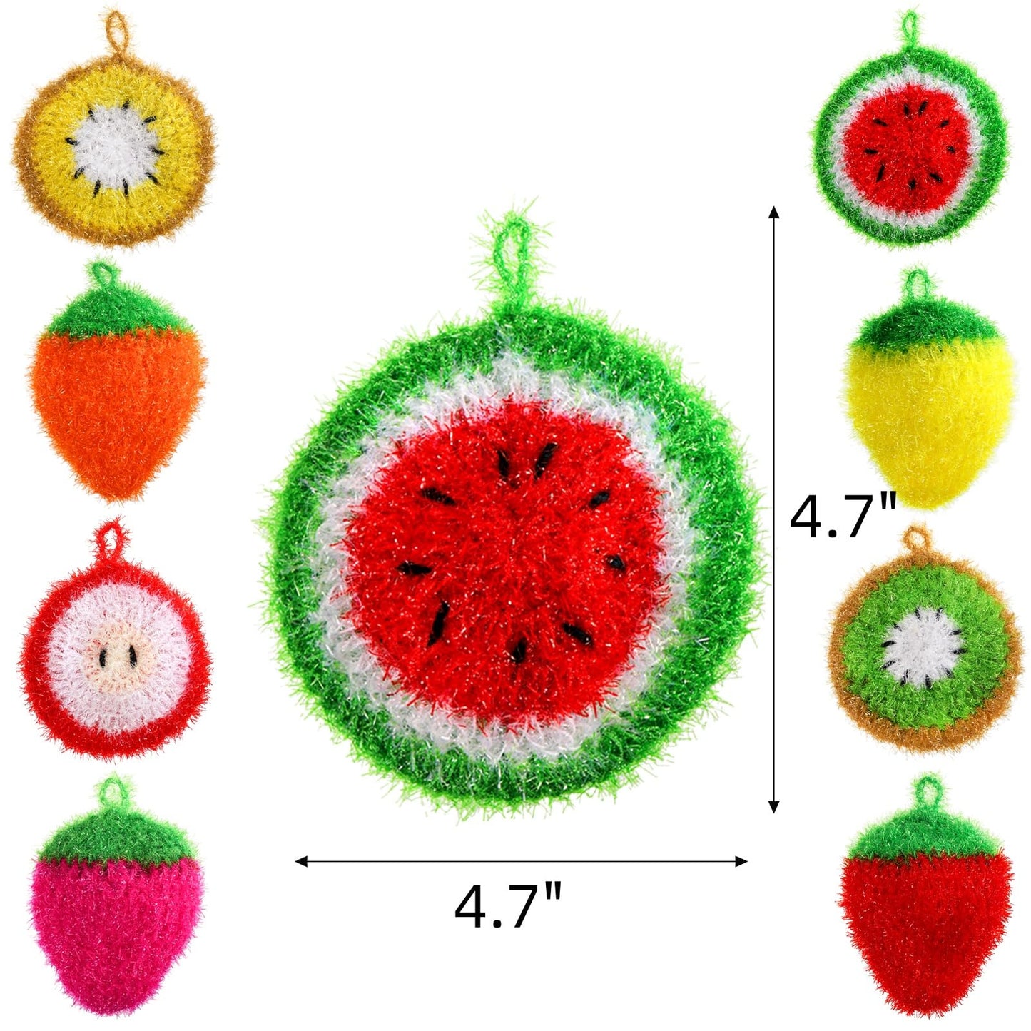 Acshio 16 Pieces Fruit Dish Scrubber, Non Scratch Dish Washing Sponge, Double Layer Reusable Kitchen Scrubber Cleaning Sponge for Dishwashing, Cleaning Dishes, Cookware Tubs Sinks