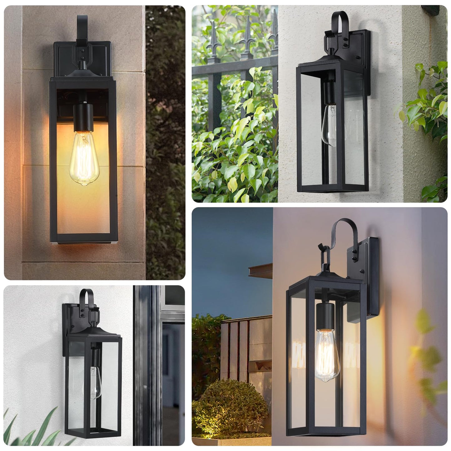 18'' Large Outdoor Wall Lights 1-Pack, Modern Black Exterior Lighting Fixtures, Waterproof Outdoor Sconces Porch Light for House Wall Mount, Farmhouse Wall Lanterns for Front Door, Garage