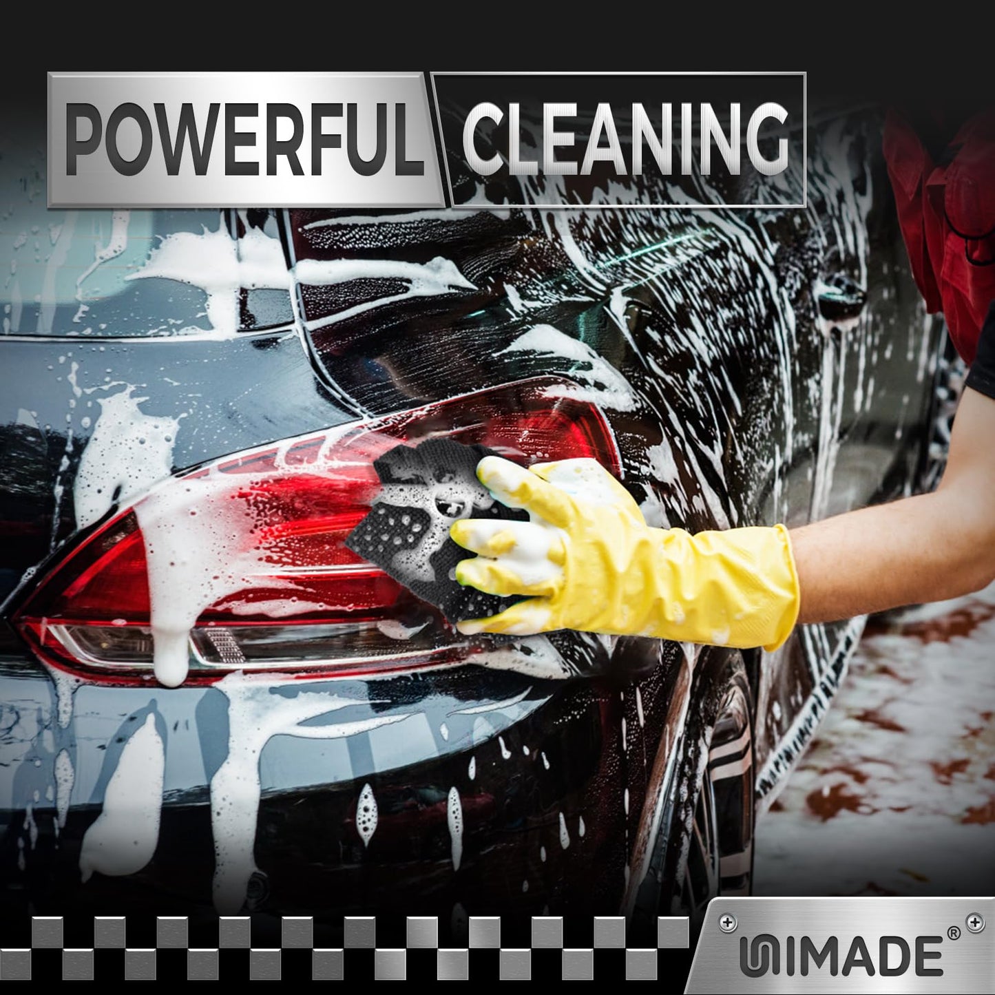 UNIMADE Microfiber Cleaning Cloth, 200 Pack Microfiber Towels for Cars Reusable Shop Rags Bulk Lint Free Cleaning Towels for Car Kitchen Automotive Bar Mechanic Restaurant Garage, 11.5"x 11.5", Black