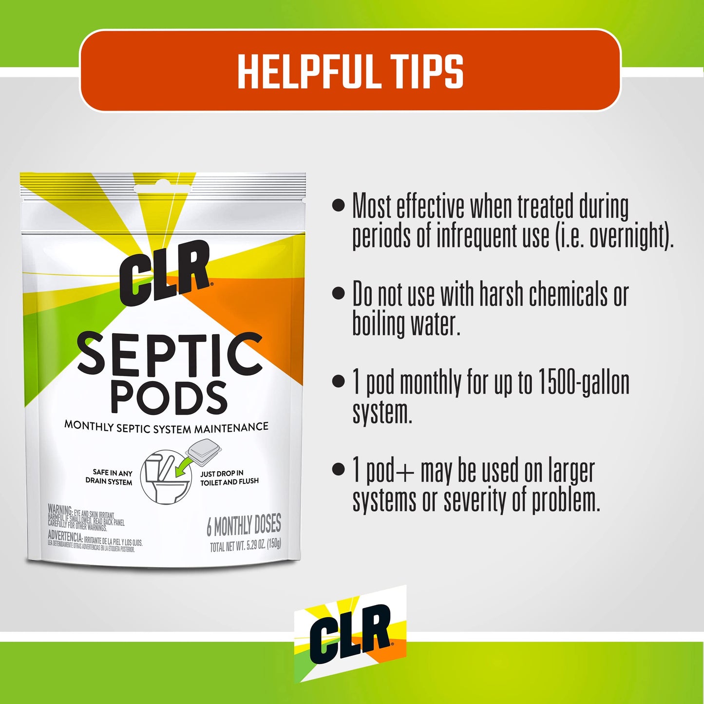 CLR Septic Pods Monthly Septic Maintenance, 12 Pods