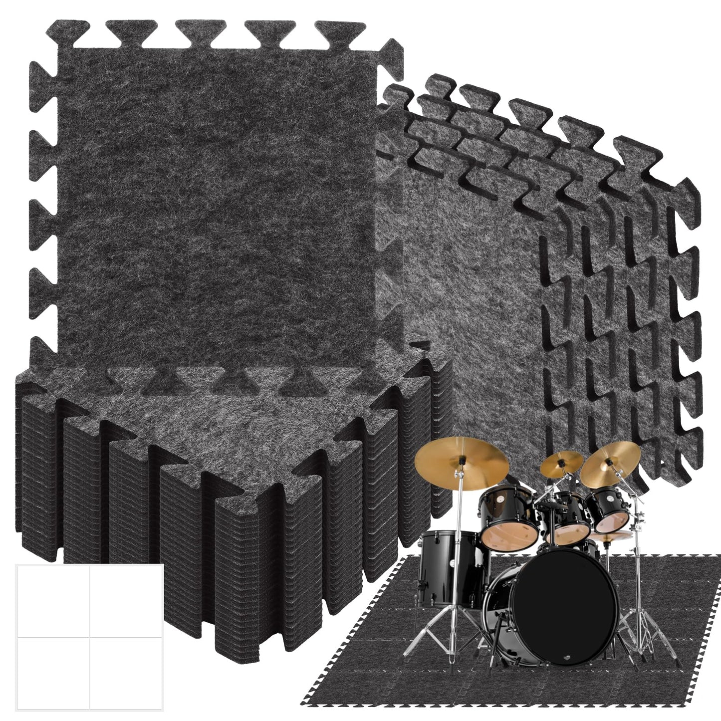 16 Pcs Sound Absorbing Interlocking Floor Mats