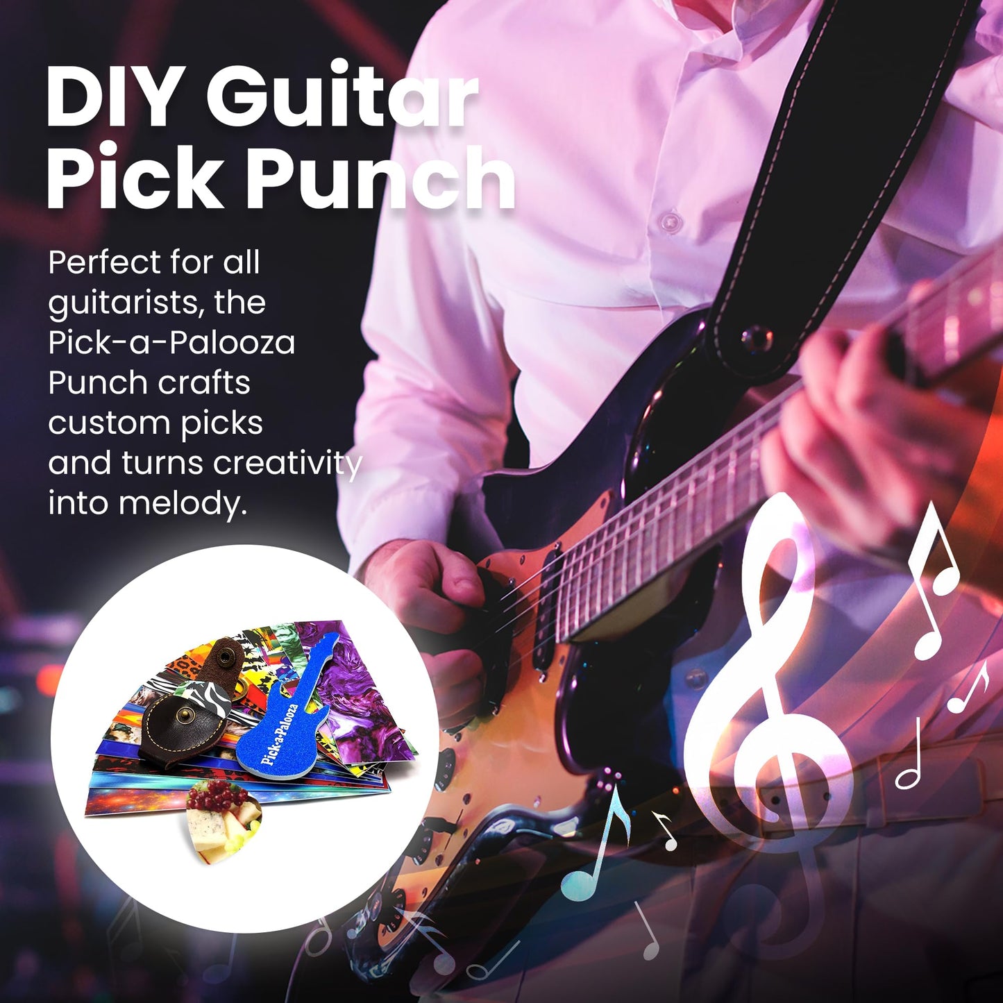 Pick-a-Palooza® DIY Guitar Pick Punch Mega Gift Pack - Premium Guitar Pick Maker - Red