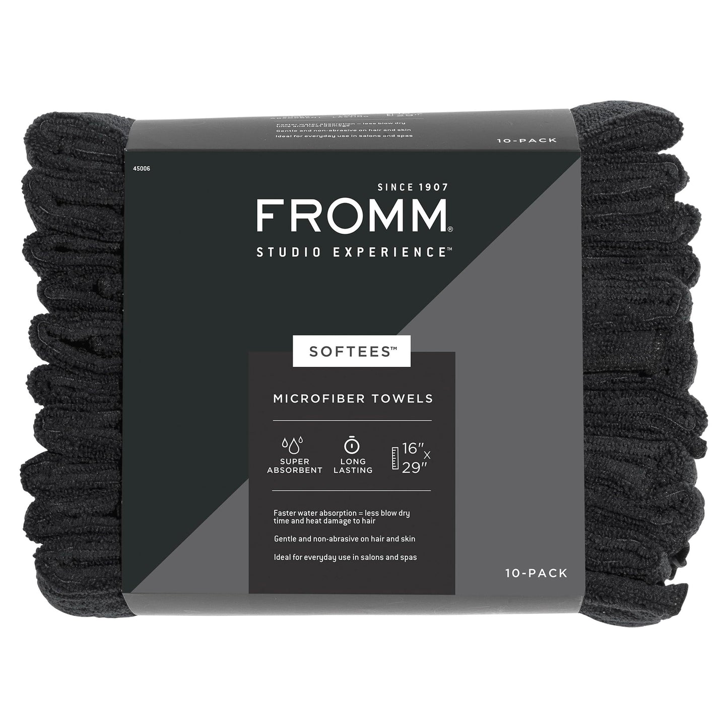 Softees Towels with Duraguard, Black, 10-Pack