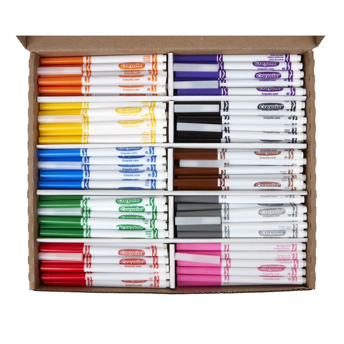 Crayola Fine Line Marker Bulk Classpack, 10 Colours, 200 Count, Arts & Crafts