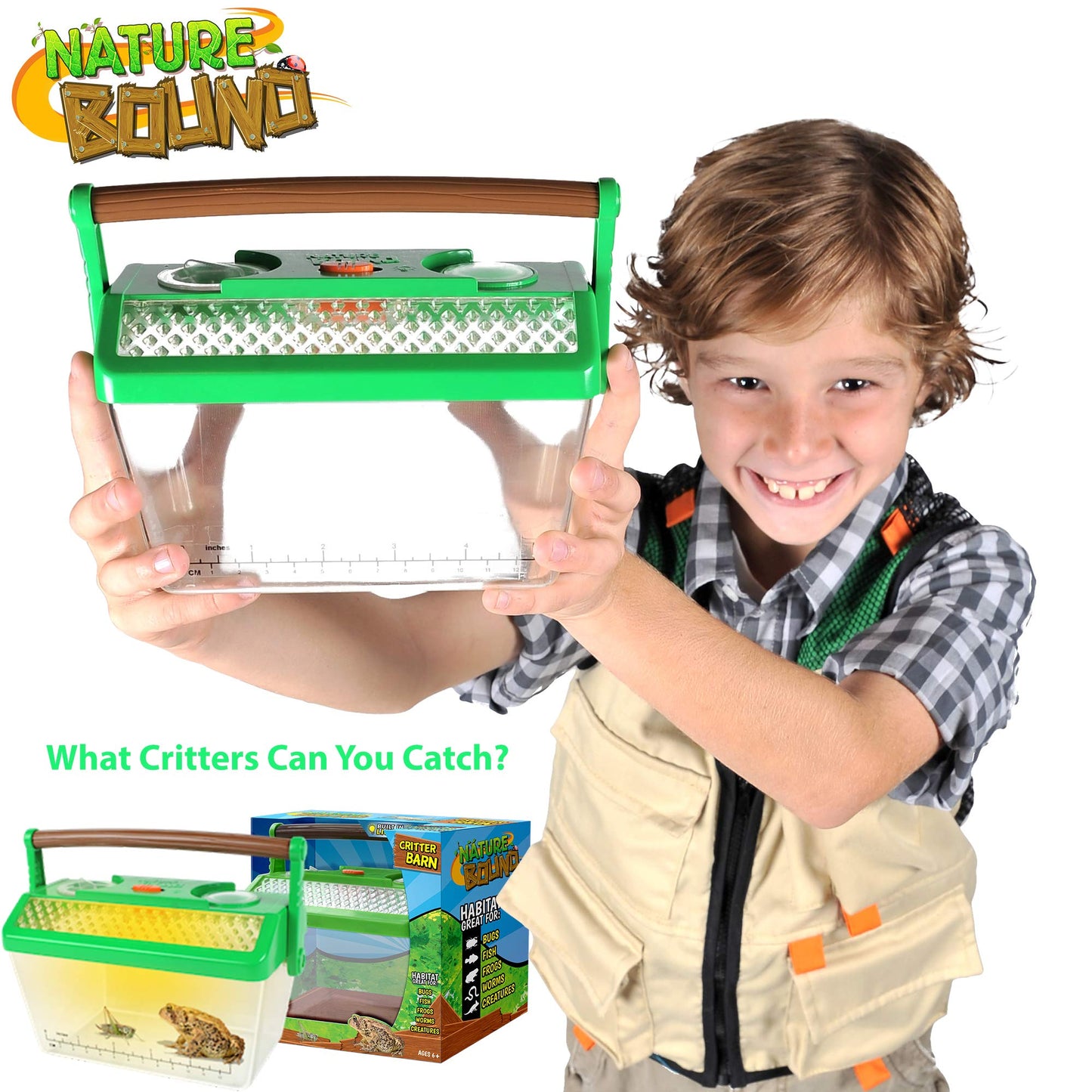 Nature Bound Bug Catcher Critter Barn Habitat for Indoor/Outdoor Insect Collecting with Light Kit, Green, Basic (NB501)