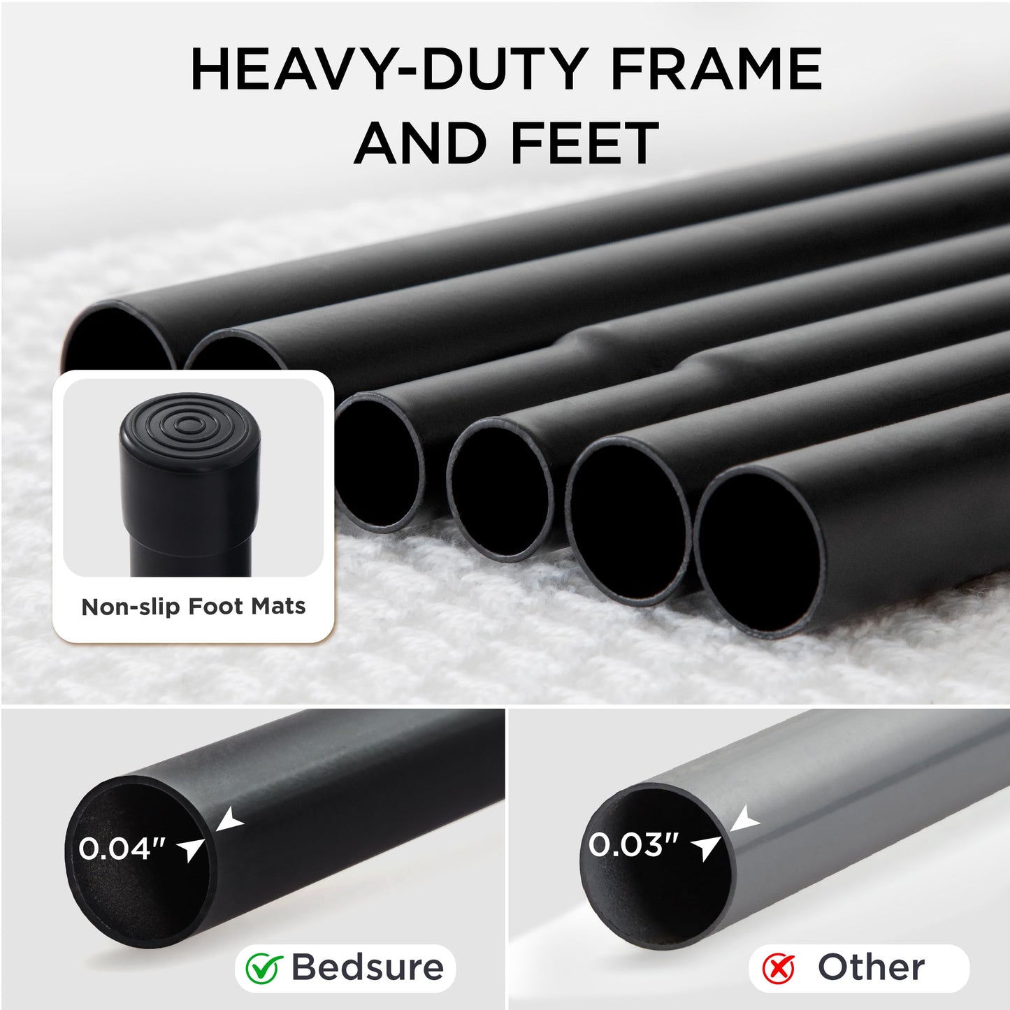 Bedsure Large Elevated Outdoor Dog Bed - Raised Dog Cot for Large Dogs, Portable Outdoor Pet Bed for Camping or Beach, Cooling Summer Frame with Breathable Mesh, Grey, 49 Inches