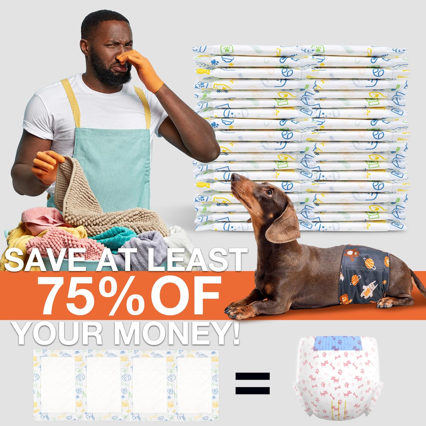FurVeluxia Dog Diaper Liners for Male and Female Dogs(160ct), Super Absorbent Disposable Dog Diaper Booster Pads Inserts fit Most Reusable and Washable Pet Belly Band, Wraps