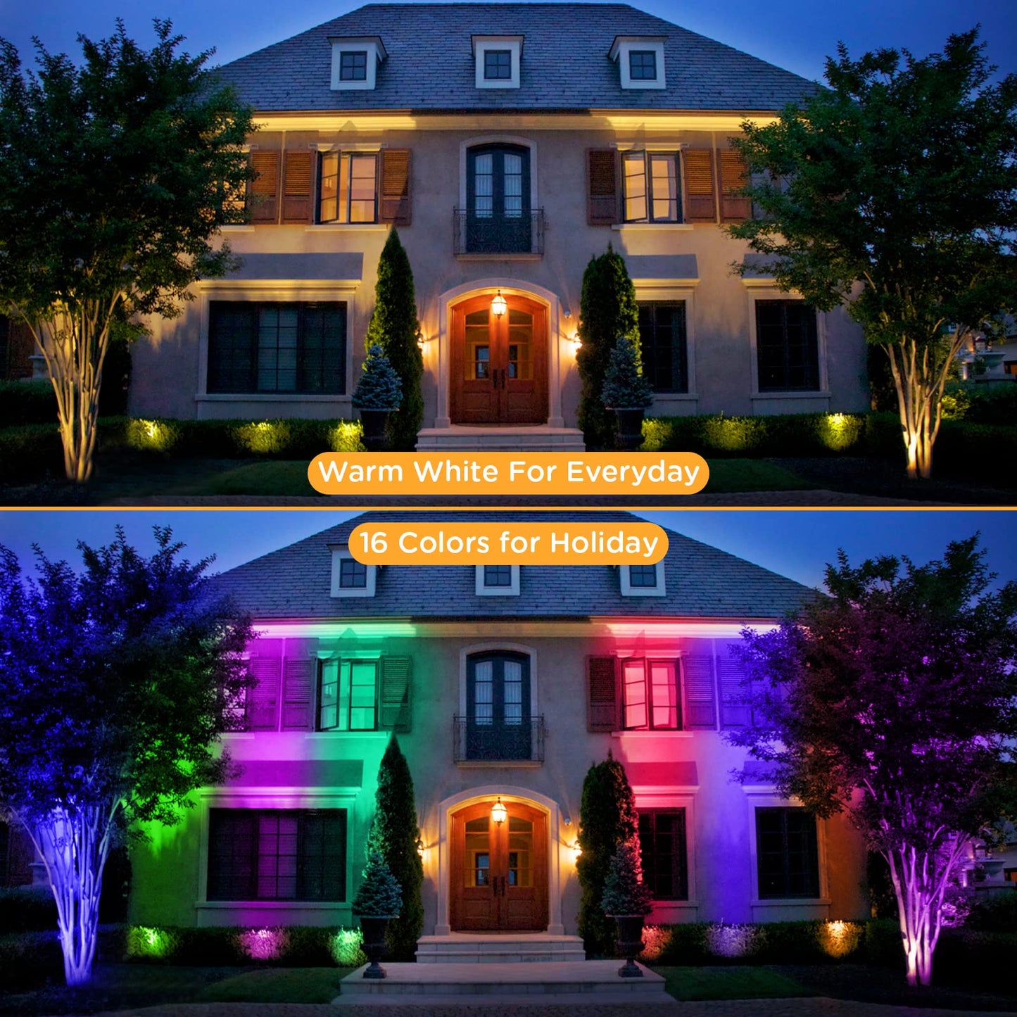 Junview Low Voltage Landscape Lights 10W RGBW Warm White LED Well Landscape Lighting with Remote IP67 Waterproof Outdoor 12V-24V Pathway Deck Ground Garden RGB Well Lights 4Pack