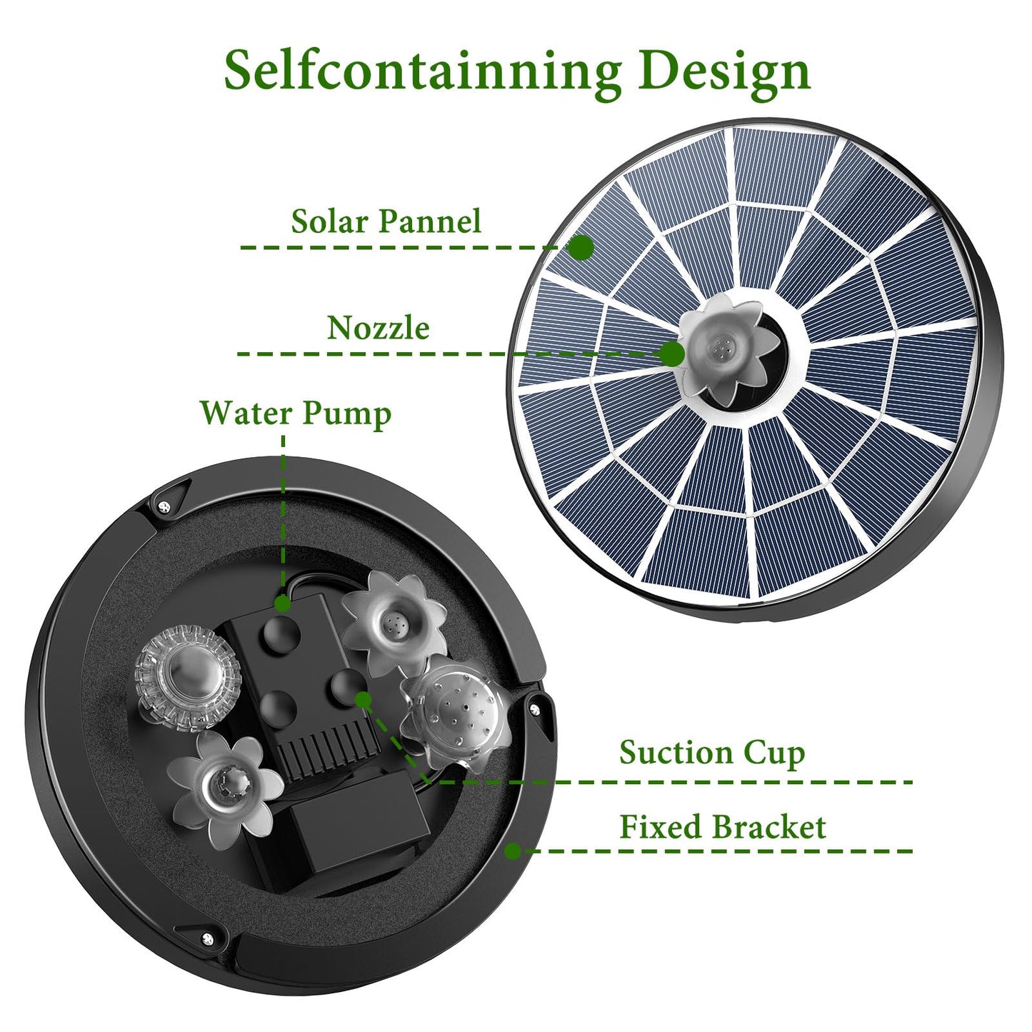AISITIN Solar Fountain 2026 Upgraded, 3.7W Solar Powered Fountain Pump for Outdoor with 4 Spray Effects, Solar Pond Pump Floating Fountain Pump for Garden,Bird Bath,Pond,Water Feature