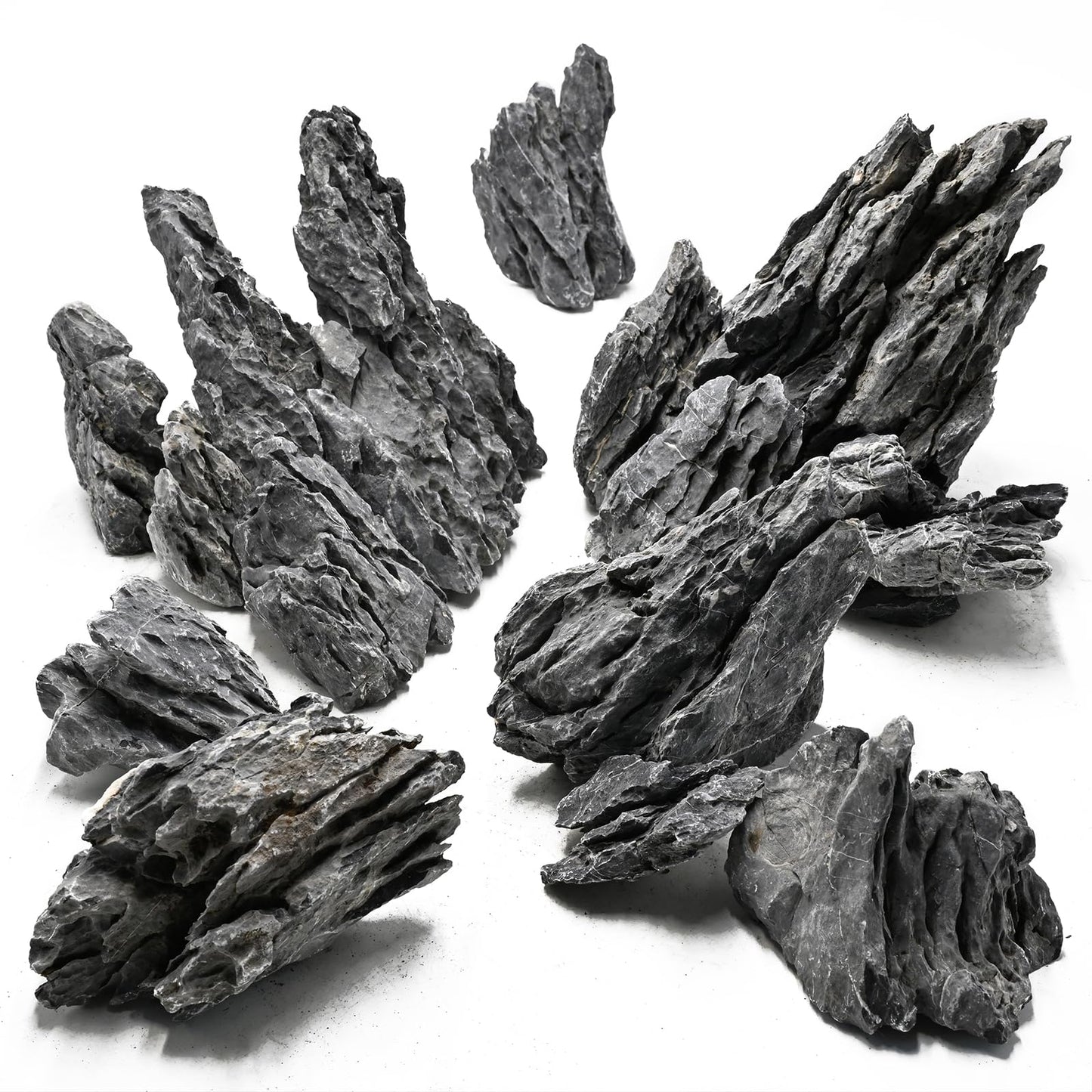 Unocho Seiryu Rock Aquarium Stones 11lb Natural Dragon Stone for Aquascaping Fish Tank Aquarium Landscaping Model Tank Decoration Miniature Fairy Garden(3-8 Inches)