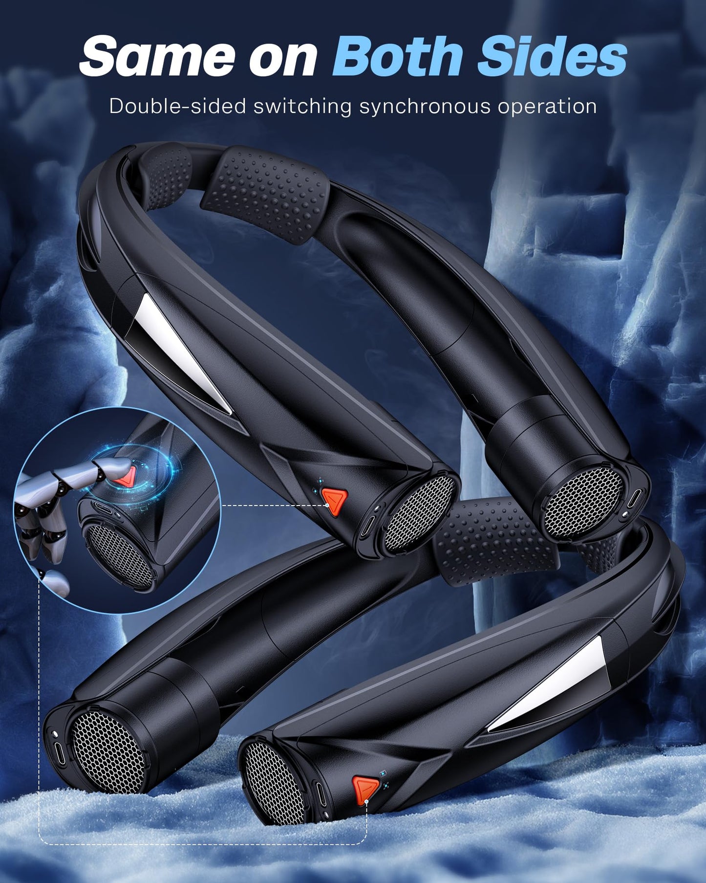 Laimiod Portable Neck Fan - with LED Light, 6-20 Hrs Long Battery, 6-Speed Adjustable, USB-C Rechargeable, Ultra Quiet, Hands-Free Personal Cooling for Men Women Outdoor Indoor