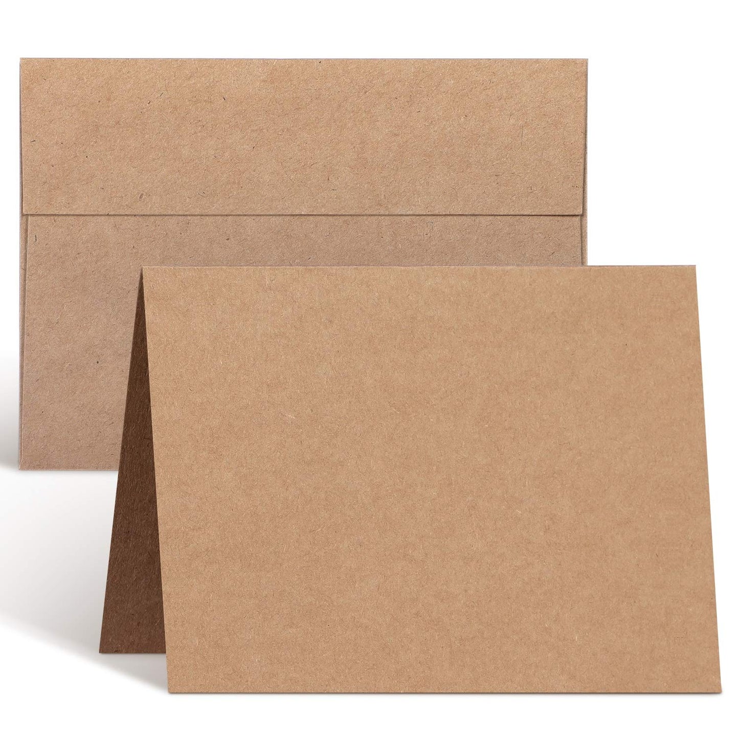 Ohuhu Blank Cards and Envelopes 100 Pack - 5 x 7 Heavyweight Kraft Paper Folded Cardstock With A7 Envelopes for DIY, Wedding, Birthday, Invitations, Thank You & All Occasion