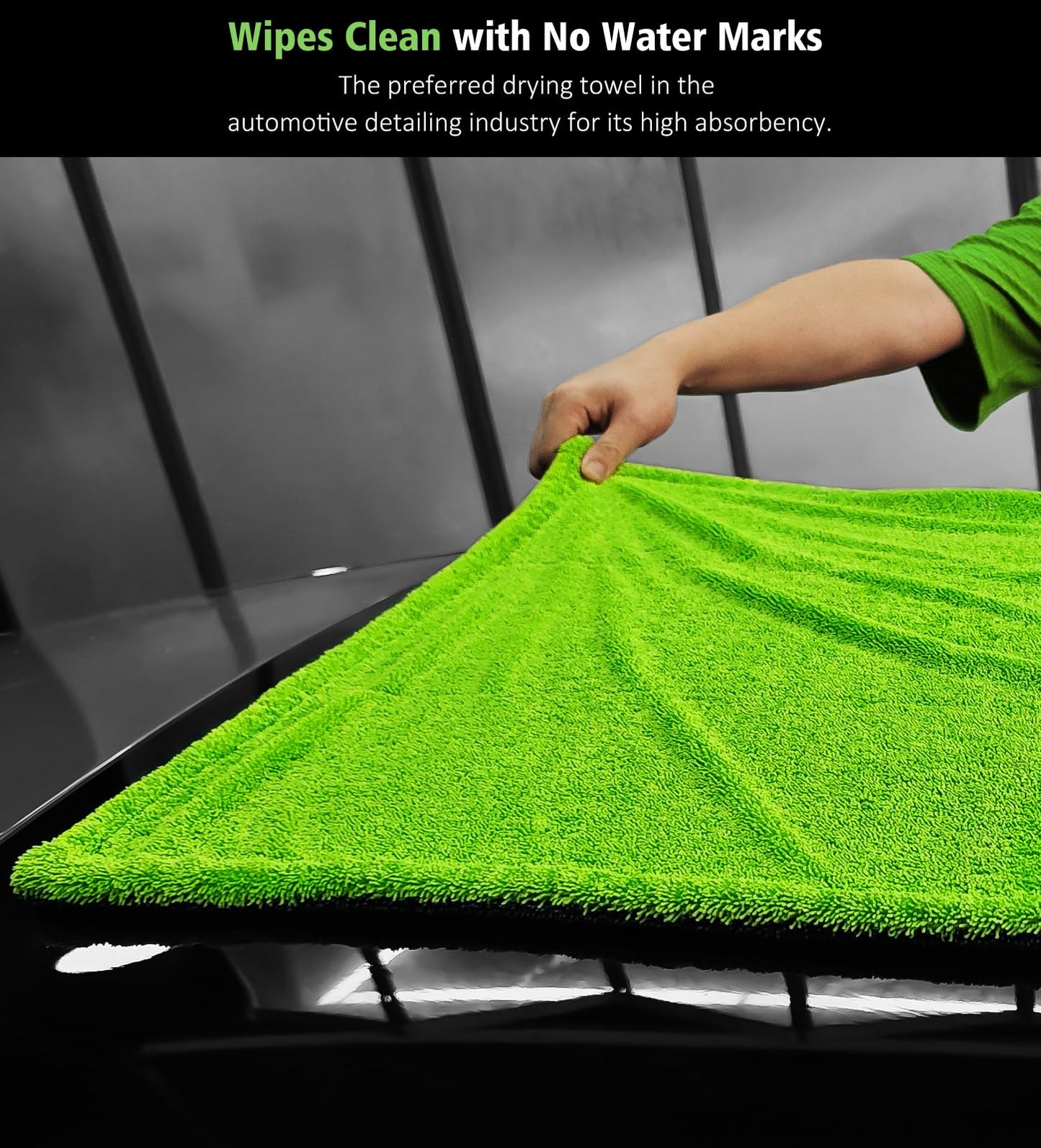 YeewayVeh 3 Pack Complete Drying Towel Set, 36"x28" Extra Large High Absorbent Twisted Loop & 16x16 Microfiber & Waffle Weave Towels for Scratch-Free Car Detailing, Streak-Free Drying on Car Truck SUV