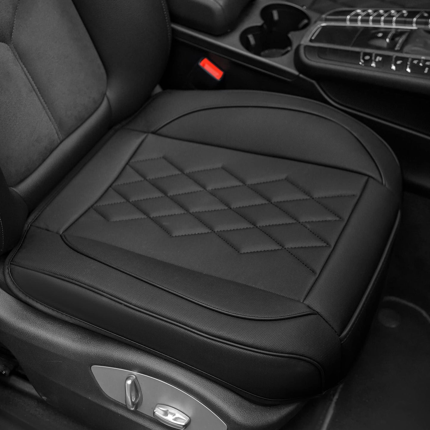 Jojobay Car Seat Cover,Automotive Seat Covers,Front Seat Protector(Bottom),Fit for 95% of Vehicles - Padded,Anti-Slip,Premium Leather(2 PCS,Black)