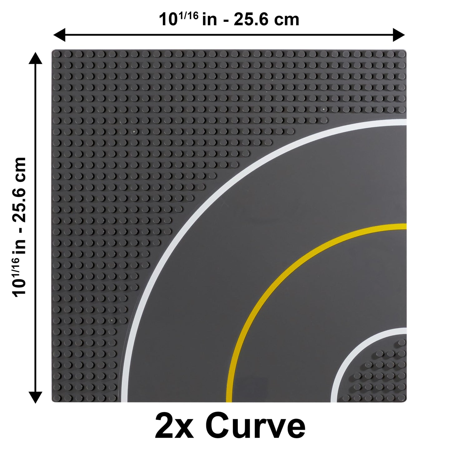 Apostrophe Games Road Baseplate – Premium Building Blocks Base Plates Compatible with All Major Brands – 6pcs Baseplate Gray with Road Design – Straight, Curve, Crossroad, T-Junction Gray Base Plates