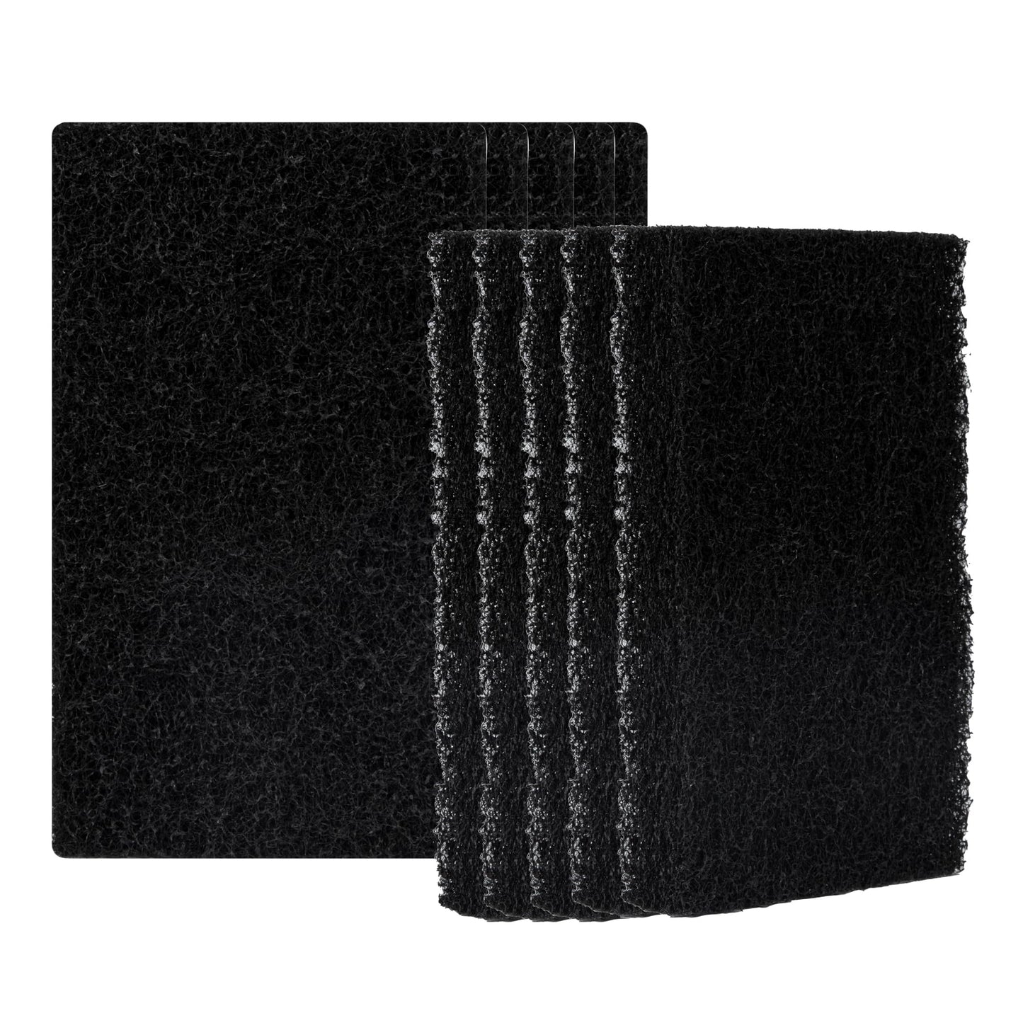 Restaurantware-RW Clean 6 Inch x 3.5 Inch Scouring Pads, 10 Multi Purpose Scrub Pads - Non Abrasive, Heavy Duty, Black Nylon Scrub Pads for Cleaning, for Cleaning Or Scrubbing,