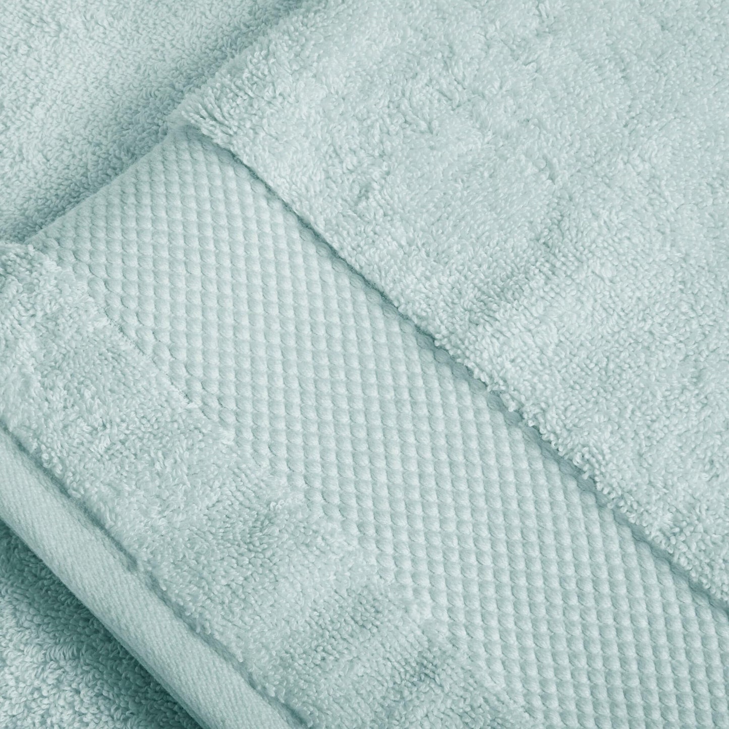 BIOWEAVES 100% Organic Cotton 700 GSM Plush Washcloths 13" x 13" GOTS Certified - Seafoam, Pack of 12
