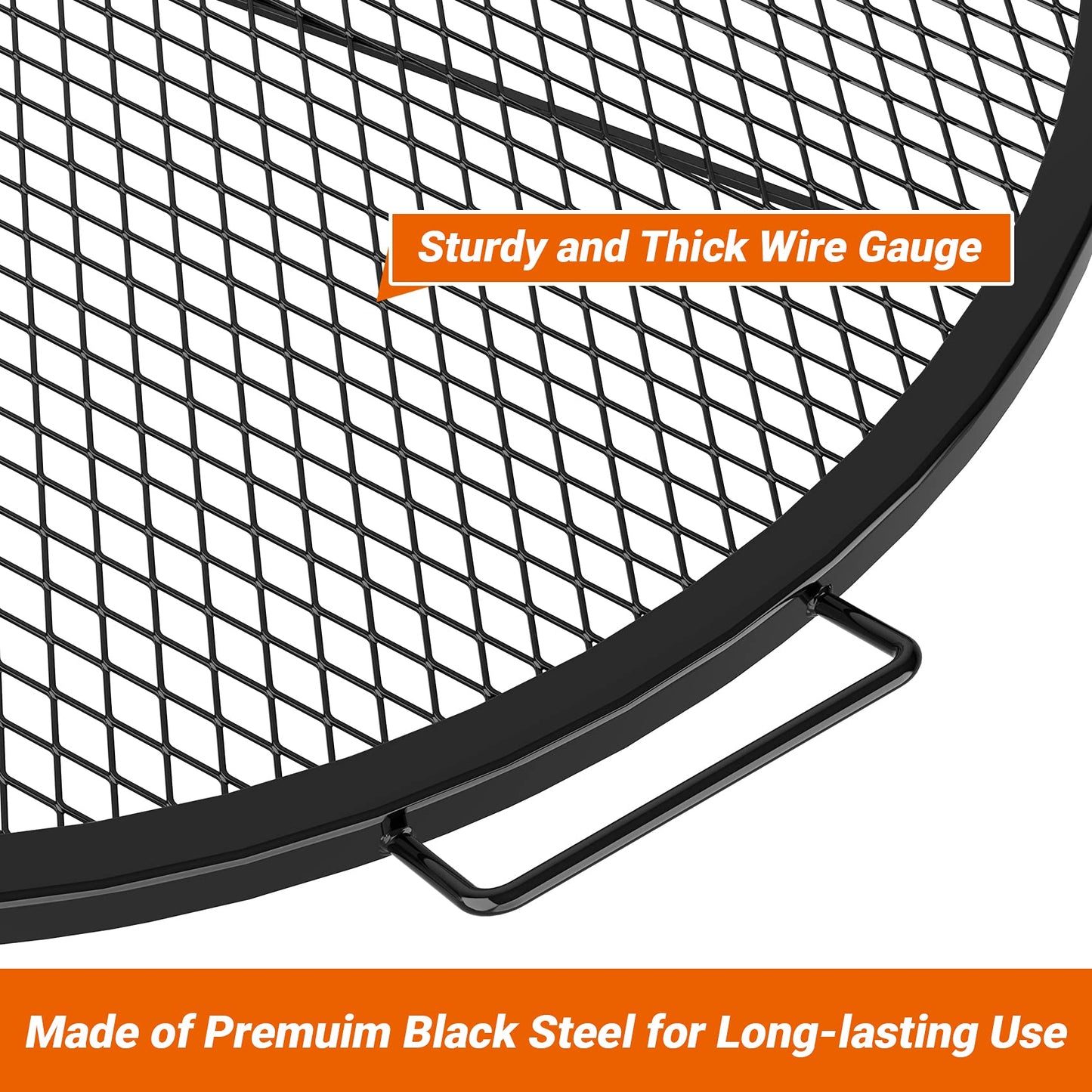 Stanbroil Heavy Duty X-Marks Fire Pit Cooking Grill Grates with Support X Wire, 24" Outdoor Round Cooking Grate BBQ Campfire Grill Grid - Camping Cookware