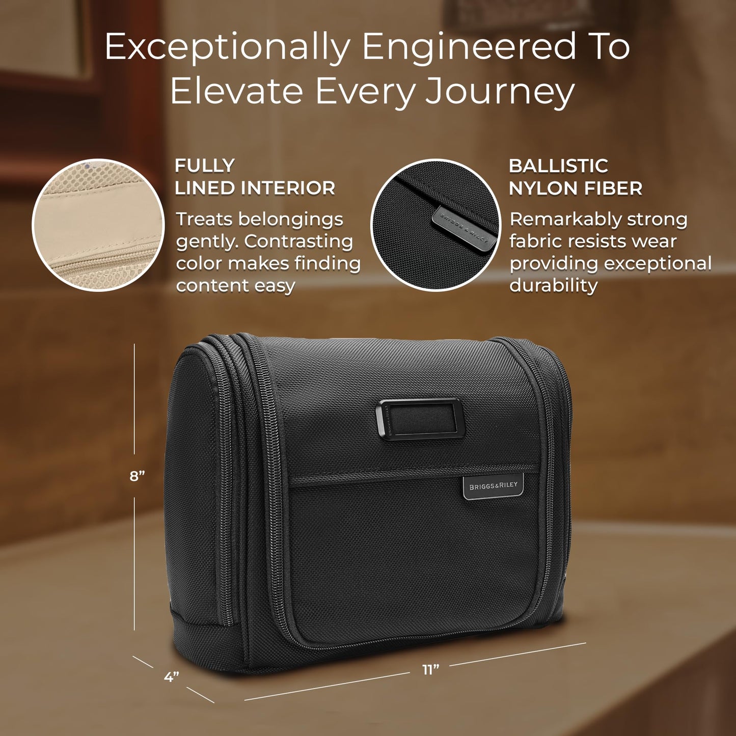 Briggs & Riley Baseline Deluxe Hangable Toiletry Kit, Black