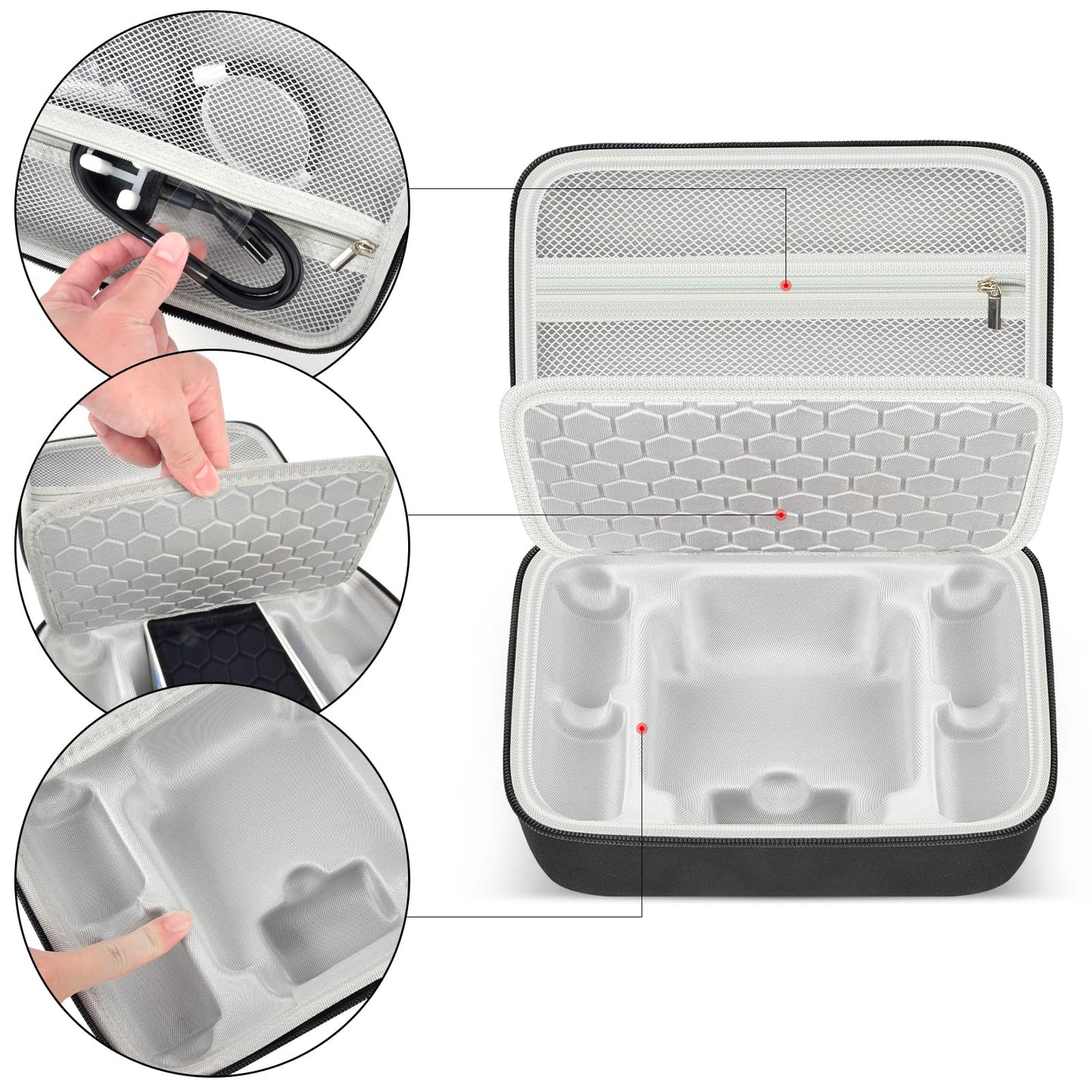 COMECASE Case Compatible with Square Terminal Credit Card Reader, Mobile POS Machine Storage Holder for Terminal Charger and Over 5 Receipt Paper Rolls with Large Accessories Mesh Pocket (Bag Only)