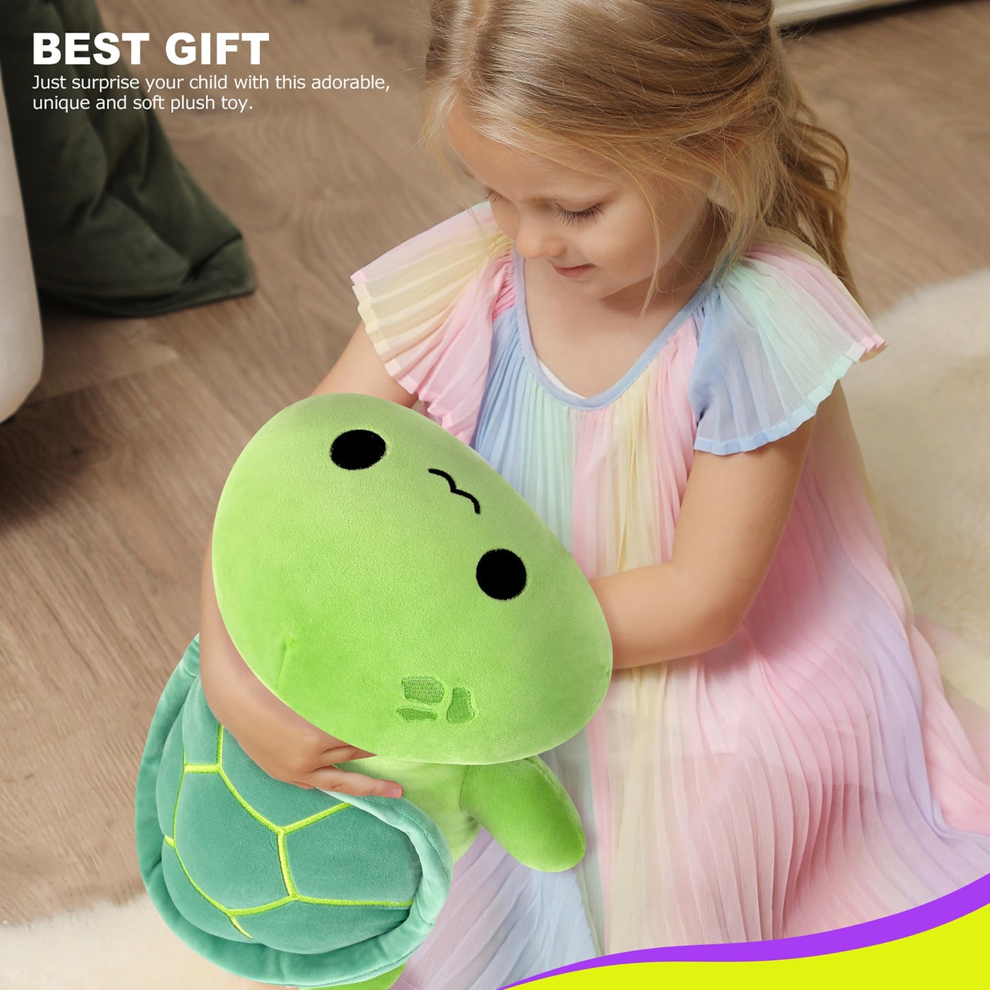Onsoyours Cute Turtle Plush, Soft Stuffed Animal Salamander Plush Pillow, Tortoise Kawaii Plushie Toy for Kids (Turtle, 13")