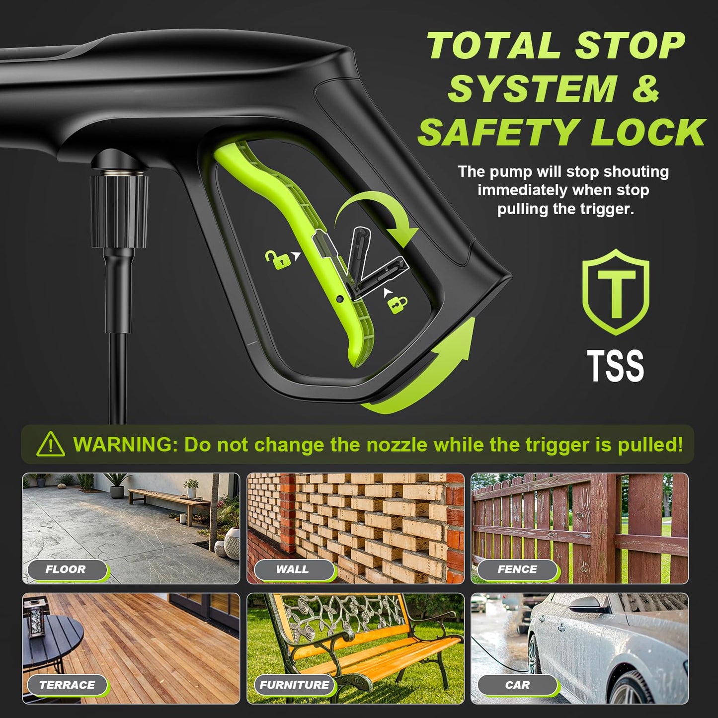 4300PSI Electric Pressure Washer, 2.5GPM High-Flow Power Washers with 4 Metal Nozzles & Foam Cannon, 26 FT Explosion-Proof Hose for Cars Home Driveways Boat Cleaning