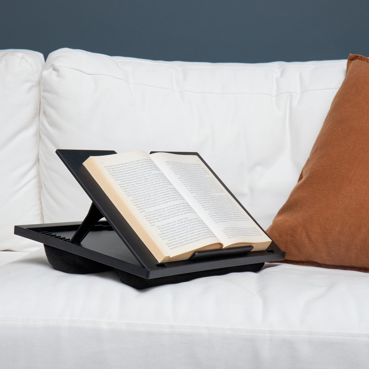 Mind Reader Lap Desk Laptop Stand, Bed Tray, Collapsible, Cushion, Portable, Dorm, Plastic, Black