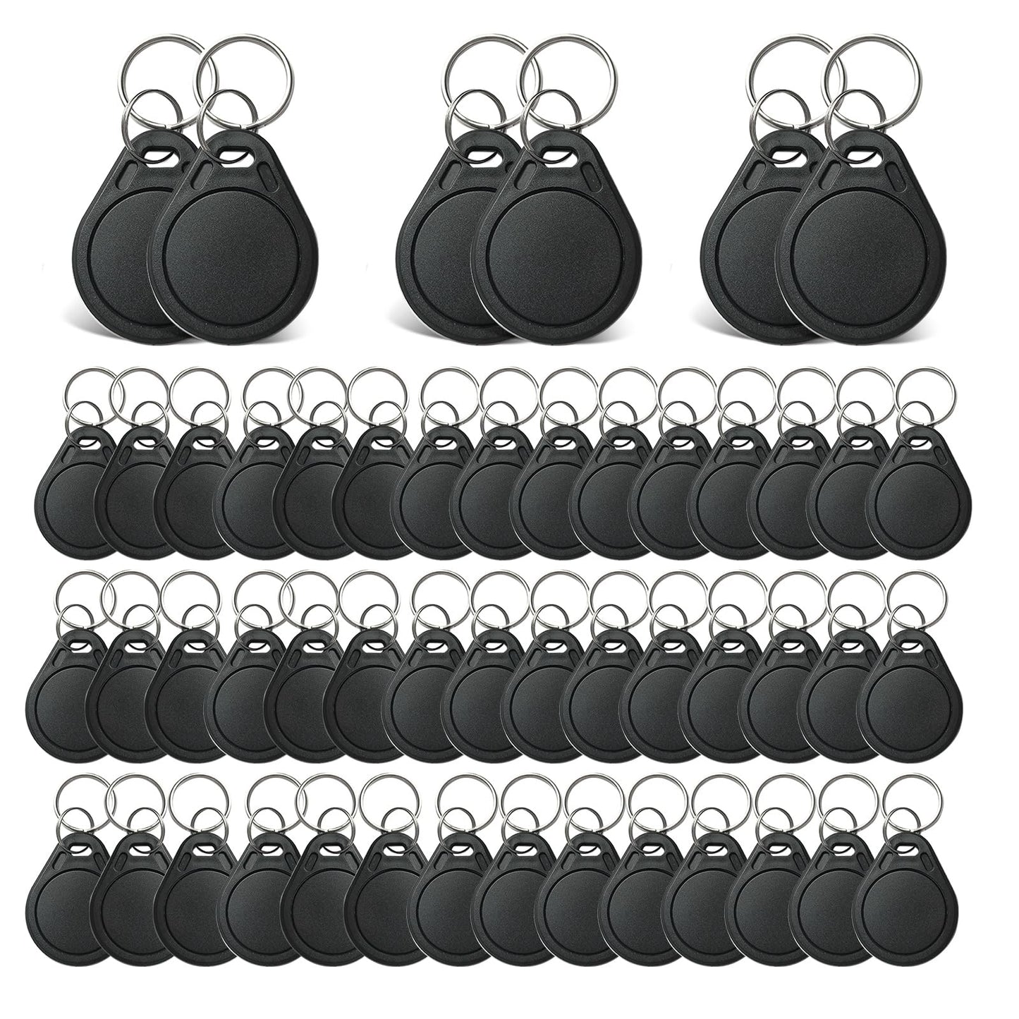 NFC Tags with NTAG215 Chip,504 Bytes Rewritable NFC Key Tags Compatible with iPh-one, Andr-oid, Home-Kit & Tag-Mo,Programmable Access Key Fobs (100-Pack Black)