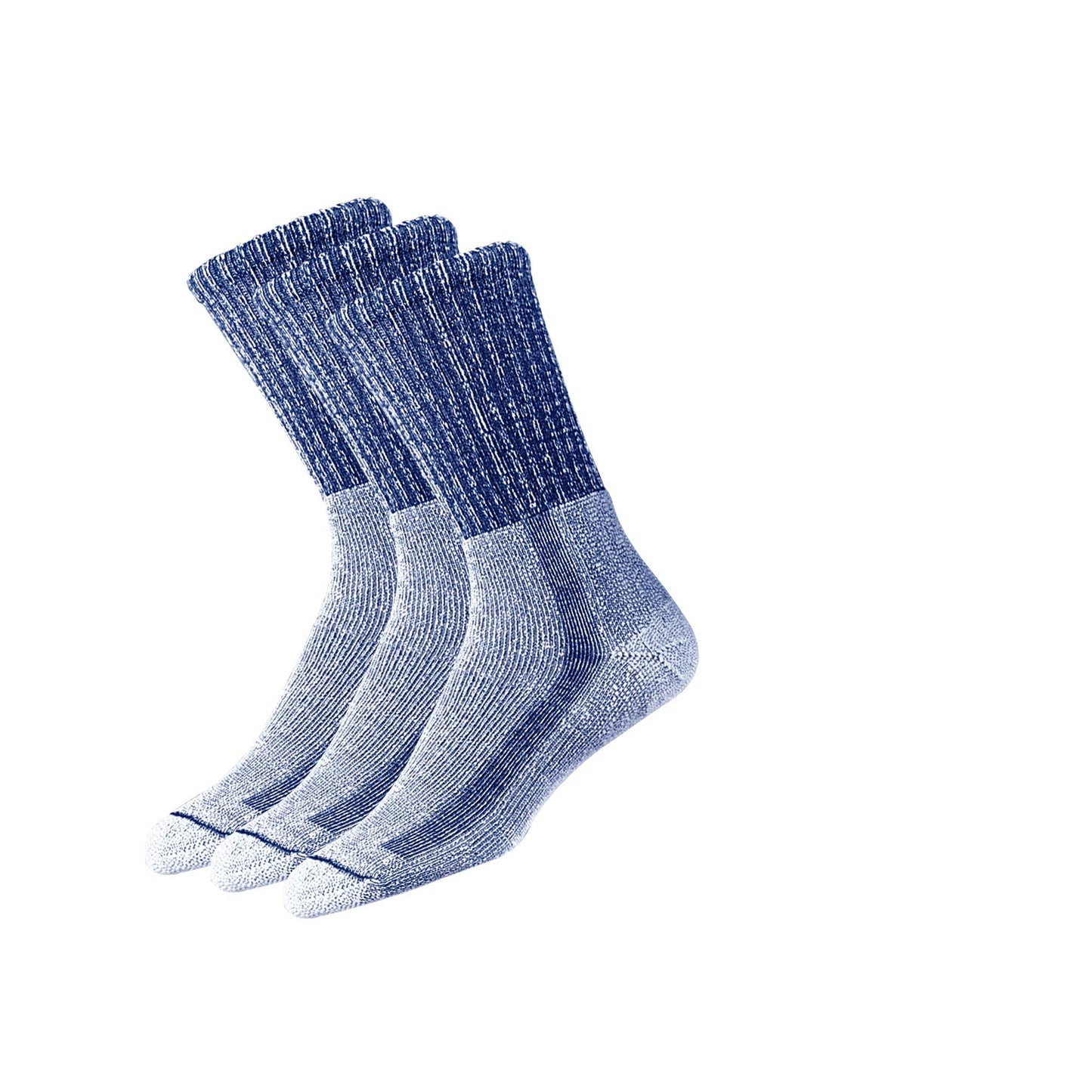 thorlos LTH Light Hiking Thick Padded Crew Sock, Navy (3 Pairs), X-Large